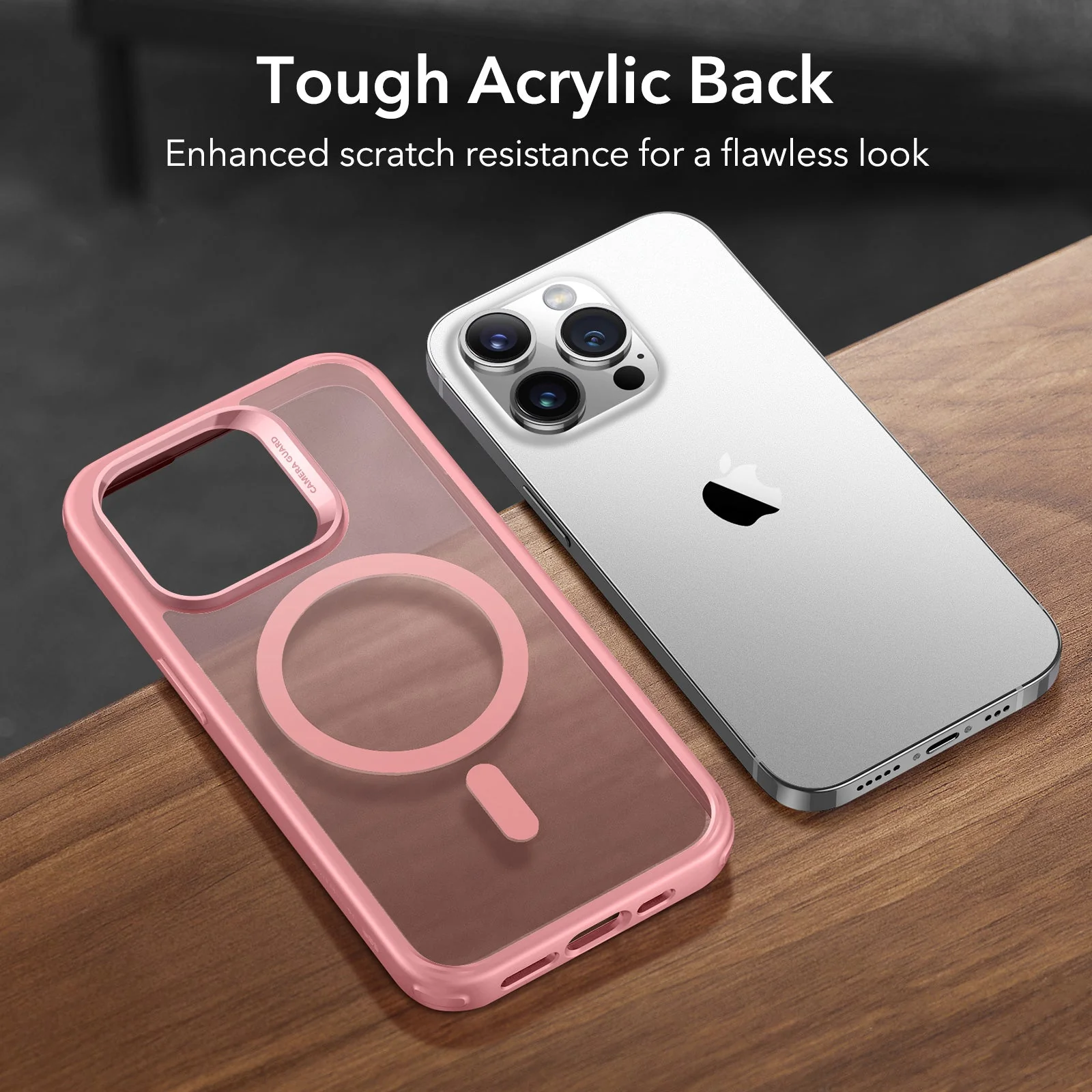 iPhone 14 Pro Classic Hybrid Case (HaloLock) - Frosted Pink - Image 7