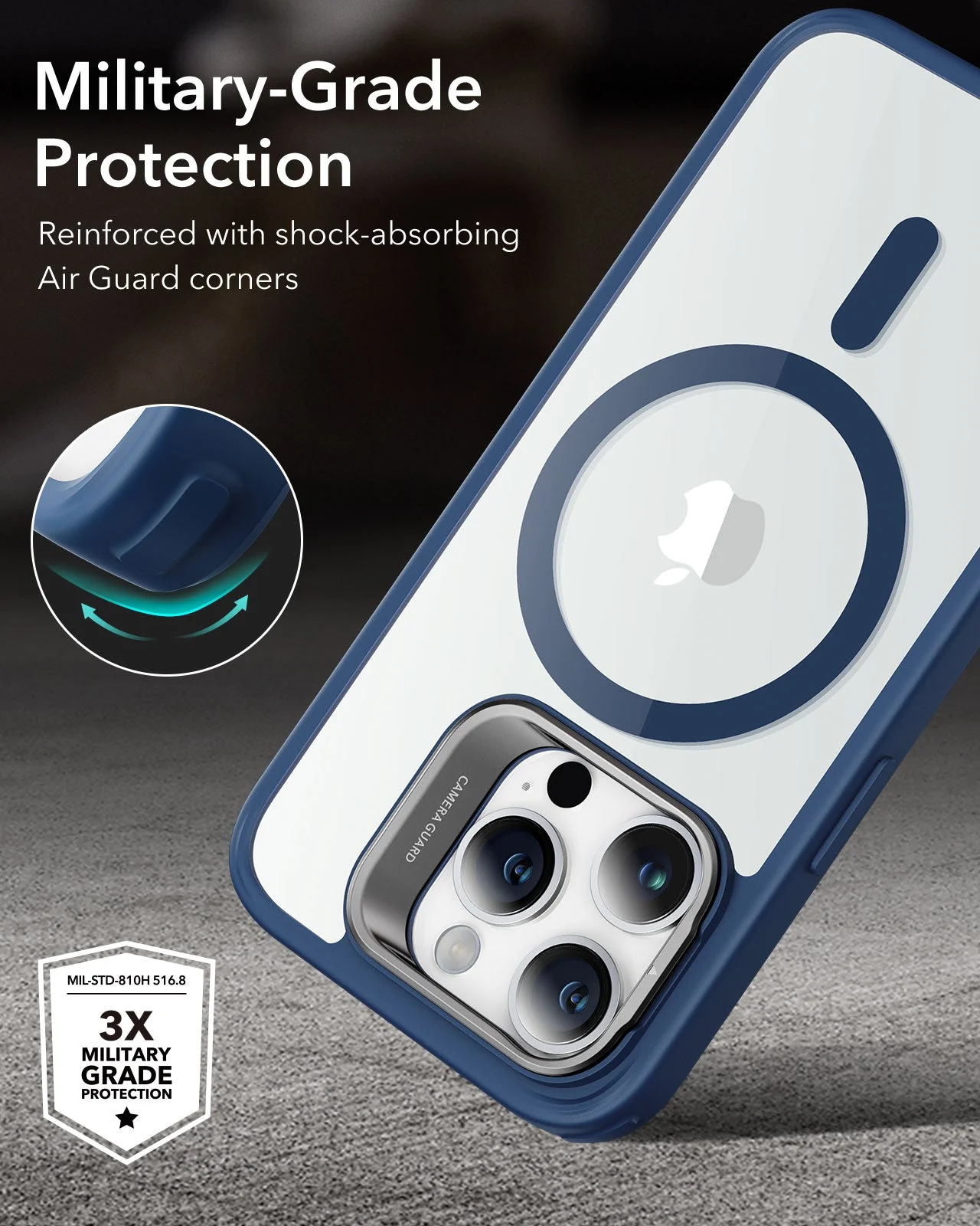 iPhone 14 Pro Classic Hybrid Case with Stash Stand (HaloLock) - Clear Purple - Image 7