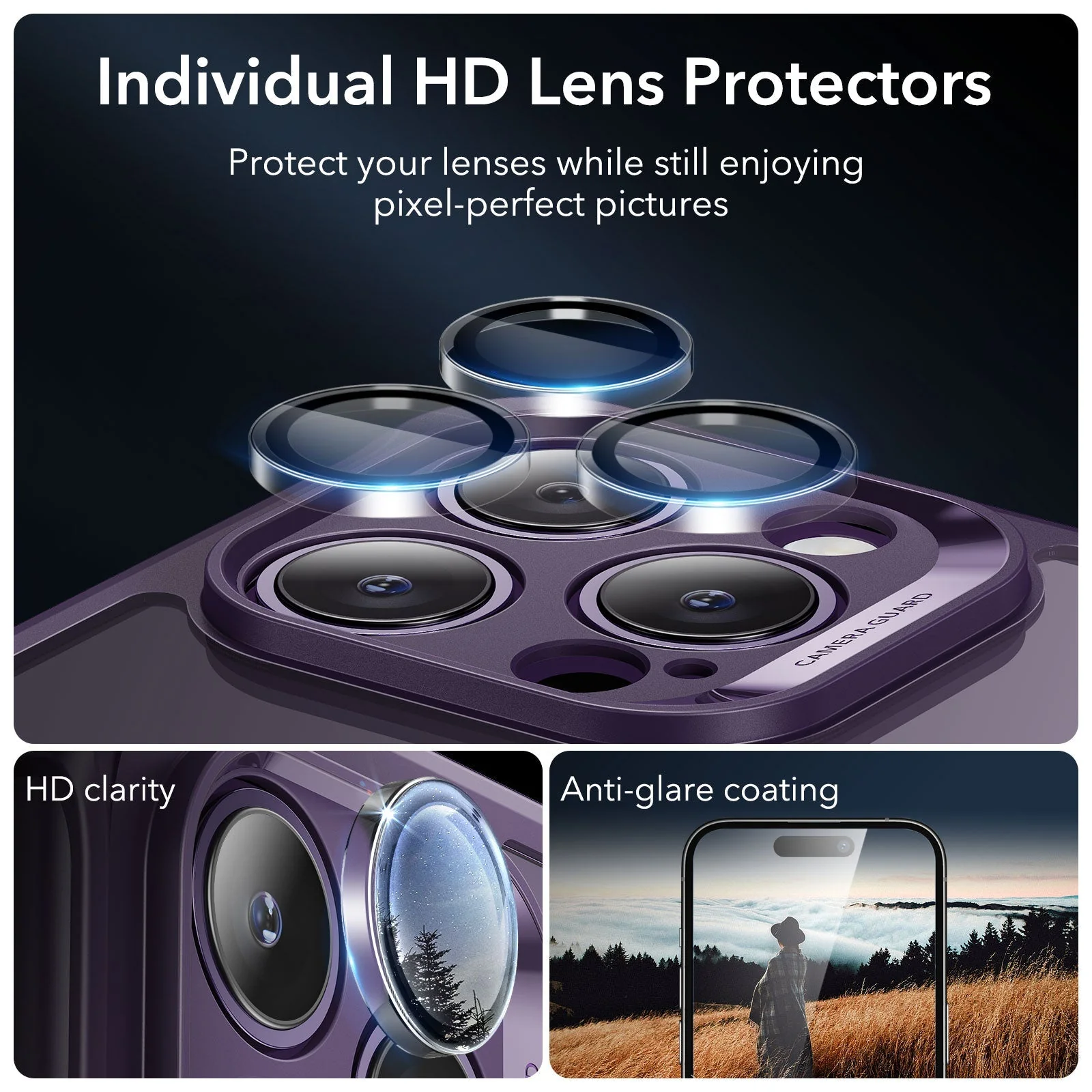 iPhone 14 Pro Max Armor Tough Case (HaloLock) - Clear Purple - Image 8