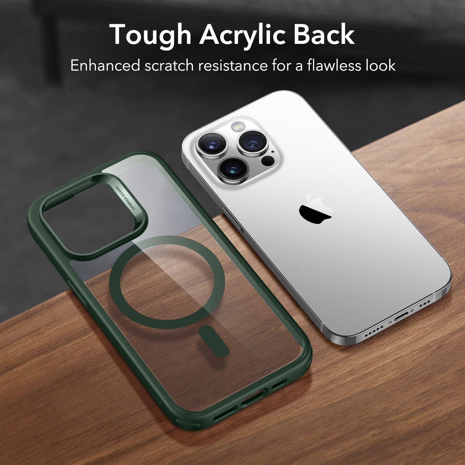 iPhone 14 Pro Max Classic Hybrid Case (HaloLock) - Clear Green - Image 6