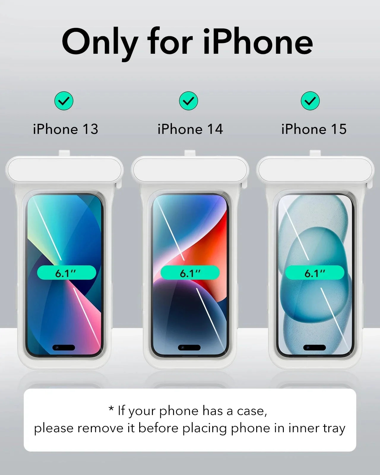 iPhone 15/14/13 Waterproof Phone Pouch Pro - White - 1 Pack - Image 2