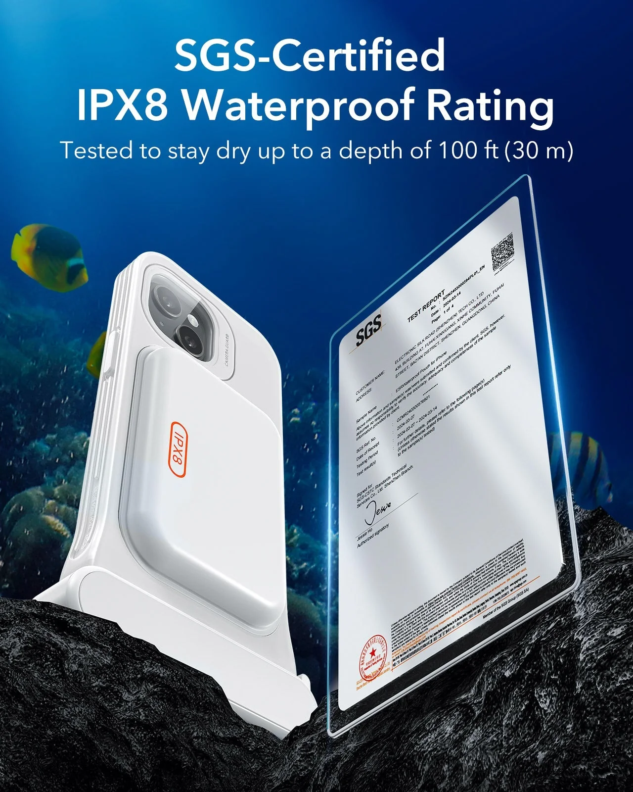 iPhone 15/14/13 Waterproof Phone Pouch Pro - White - 1 Pack - Image 7