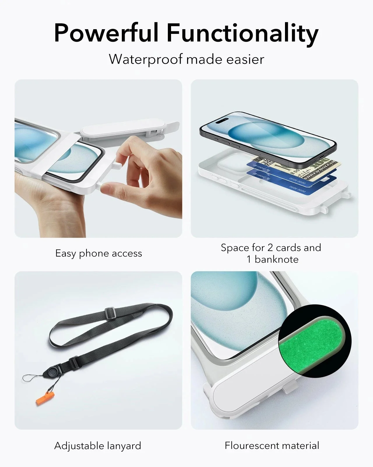 iPhone 15/14/13 Waterproof Phone Pouch Pro - White - 1 Pack - Image 9