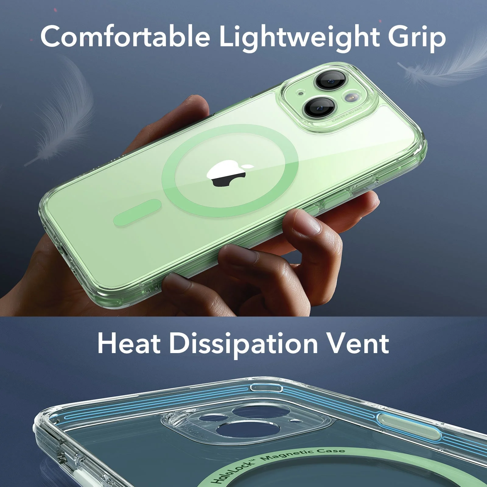 iPhone 15 Classic Pro Case (HaloLock) Set - Clear Green - Image 8