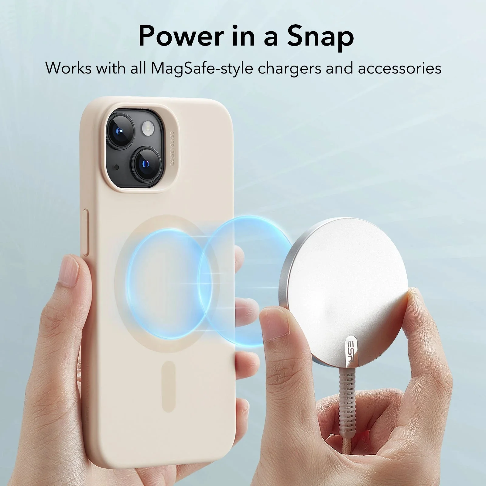 iPhone 15 Cloud Soft Case (HaloLock) - Black - Image 4
