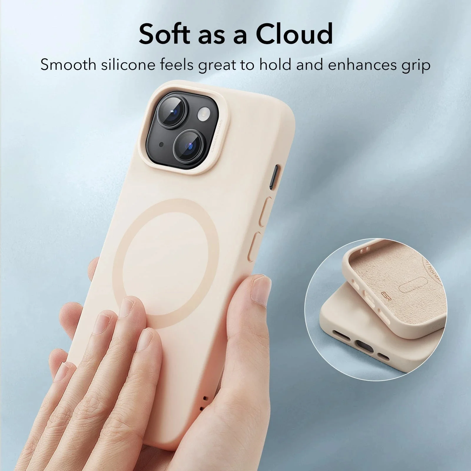 iPhone 15 Cloud Soft Case (HaloLock) - Black - Image 7
