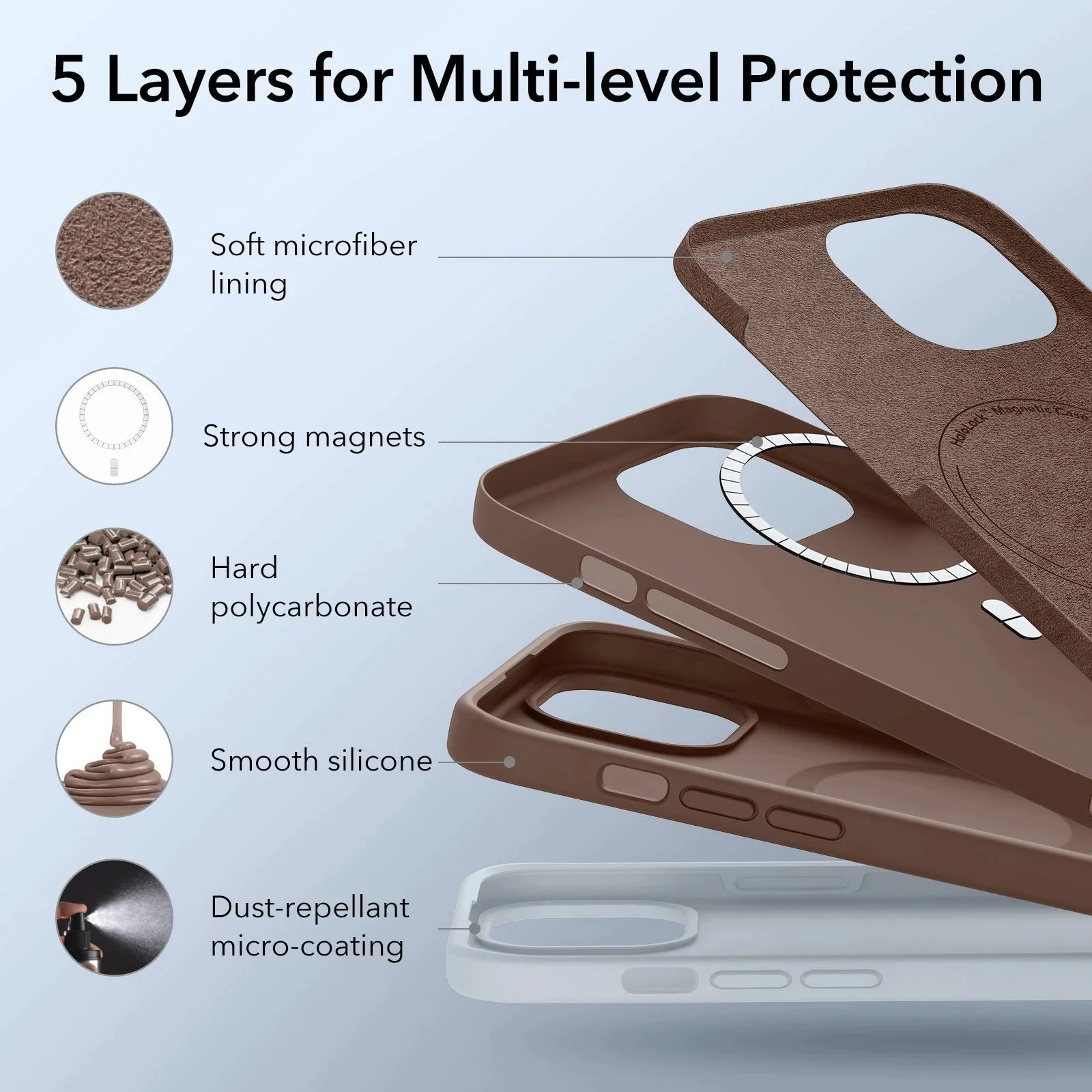 iPhone 15 Cloud Soft Case (HaloLock) - Brown - Image 5
