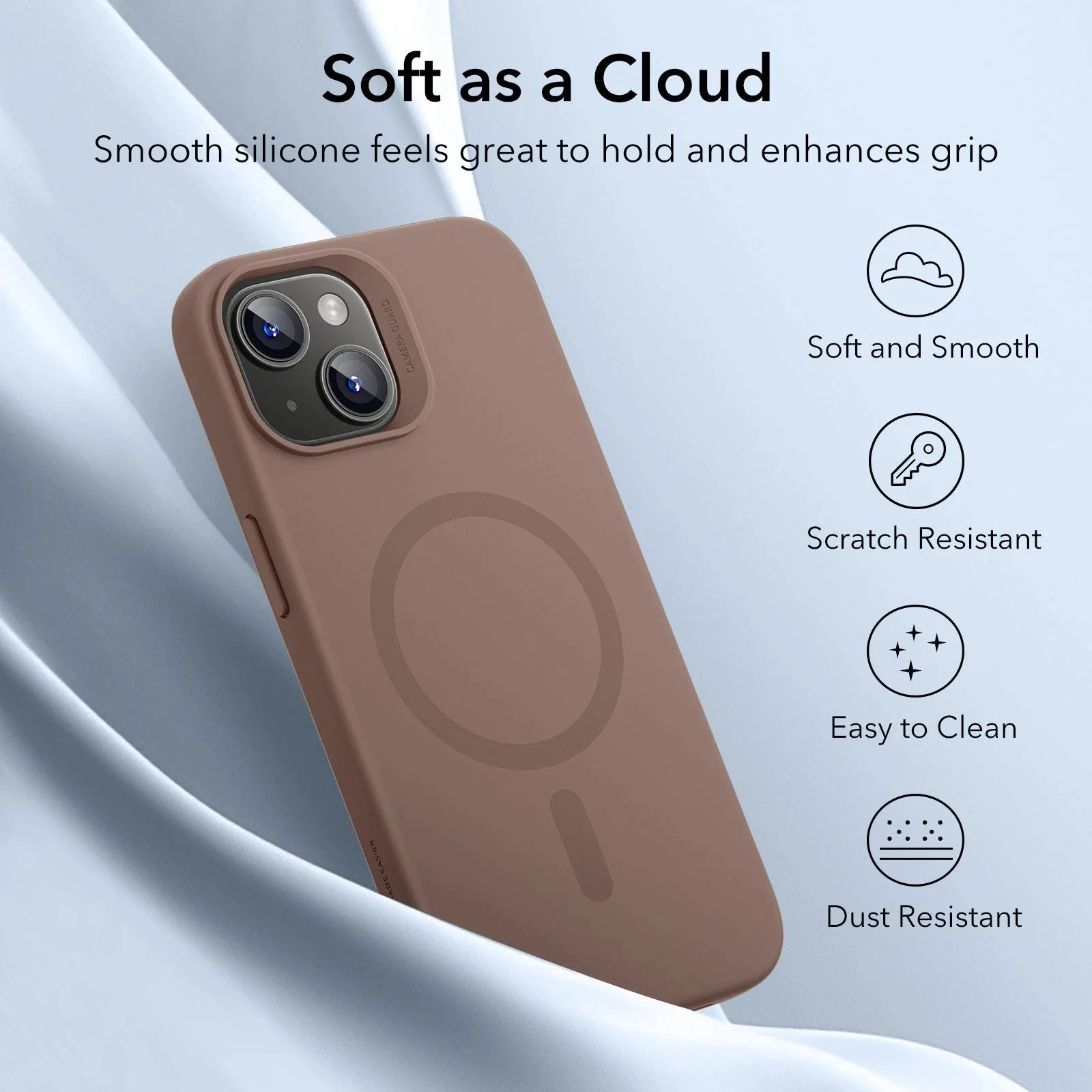 iPhone 15 Cloud Soft Case (HaloLock) - Brown - Image 6