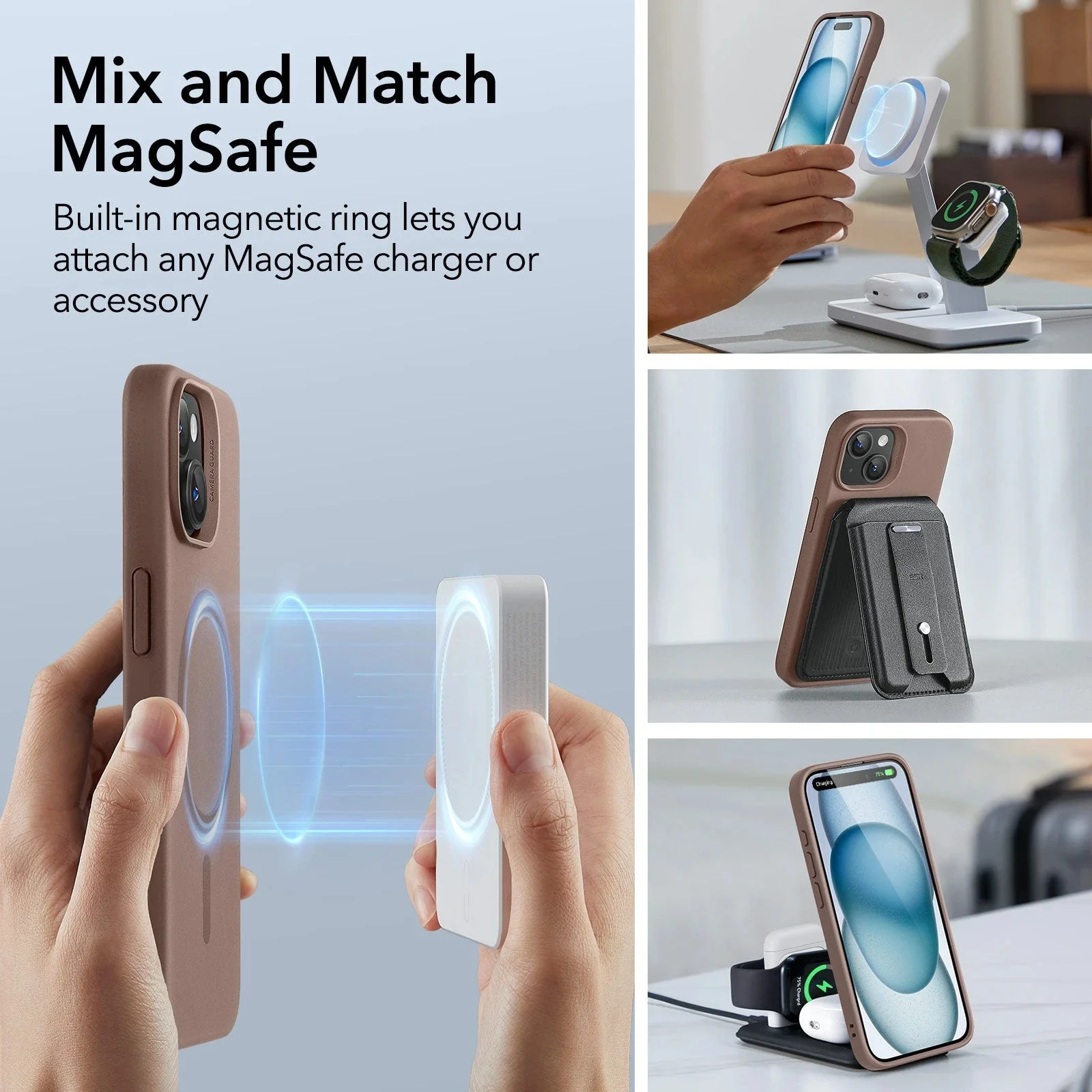 iPhone 15 Cloud Soft Case (HaloLock) - Brown - Image 7