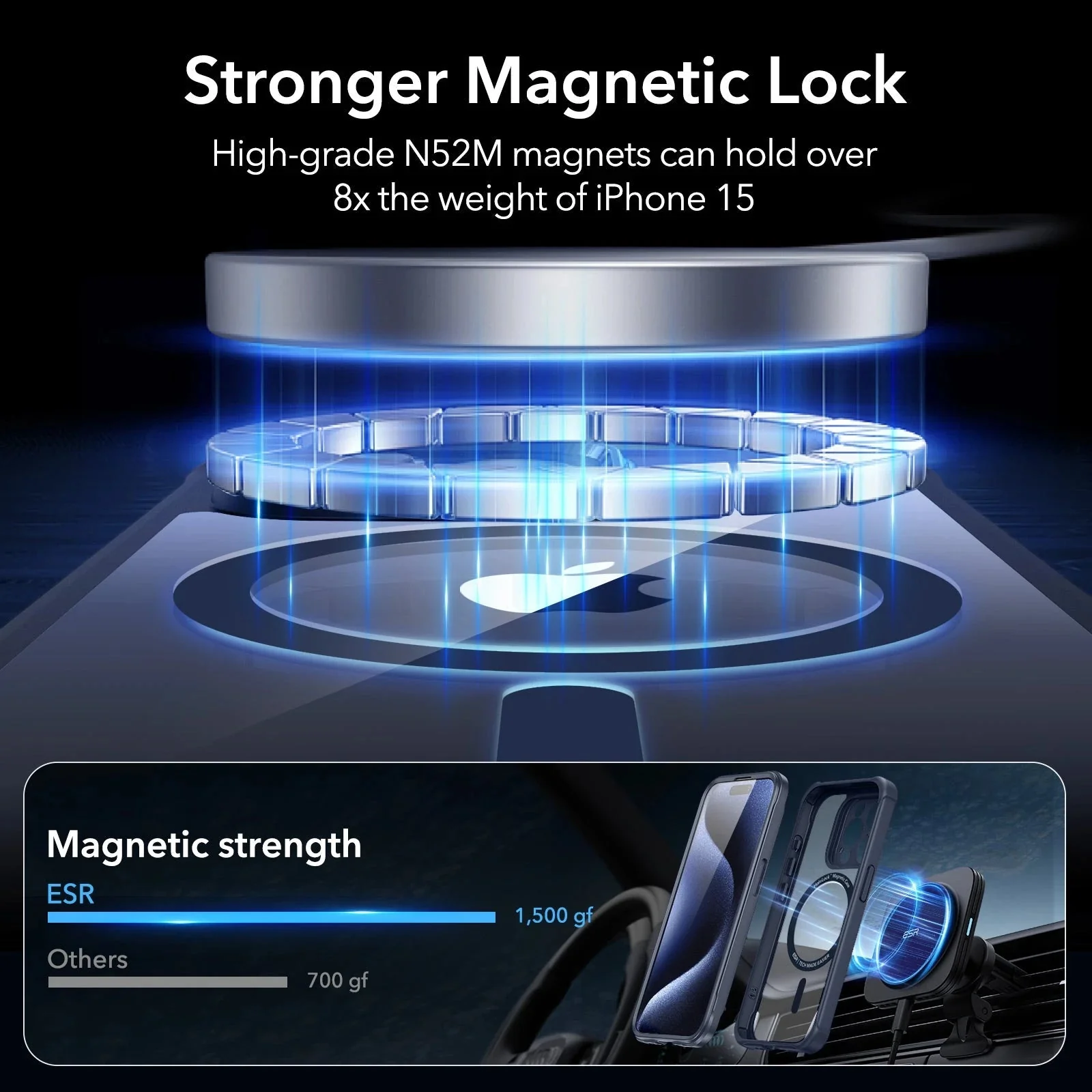 iPhone 15 Pro Armor Tough Case (HaloLock) - Clear Dark Blue - Image 4