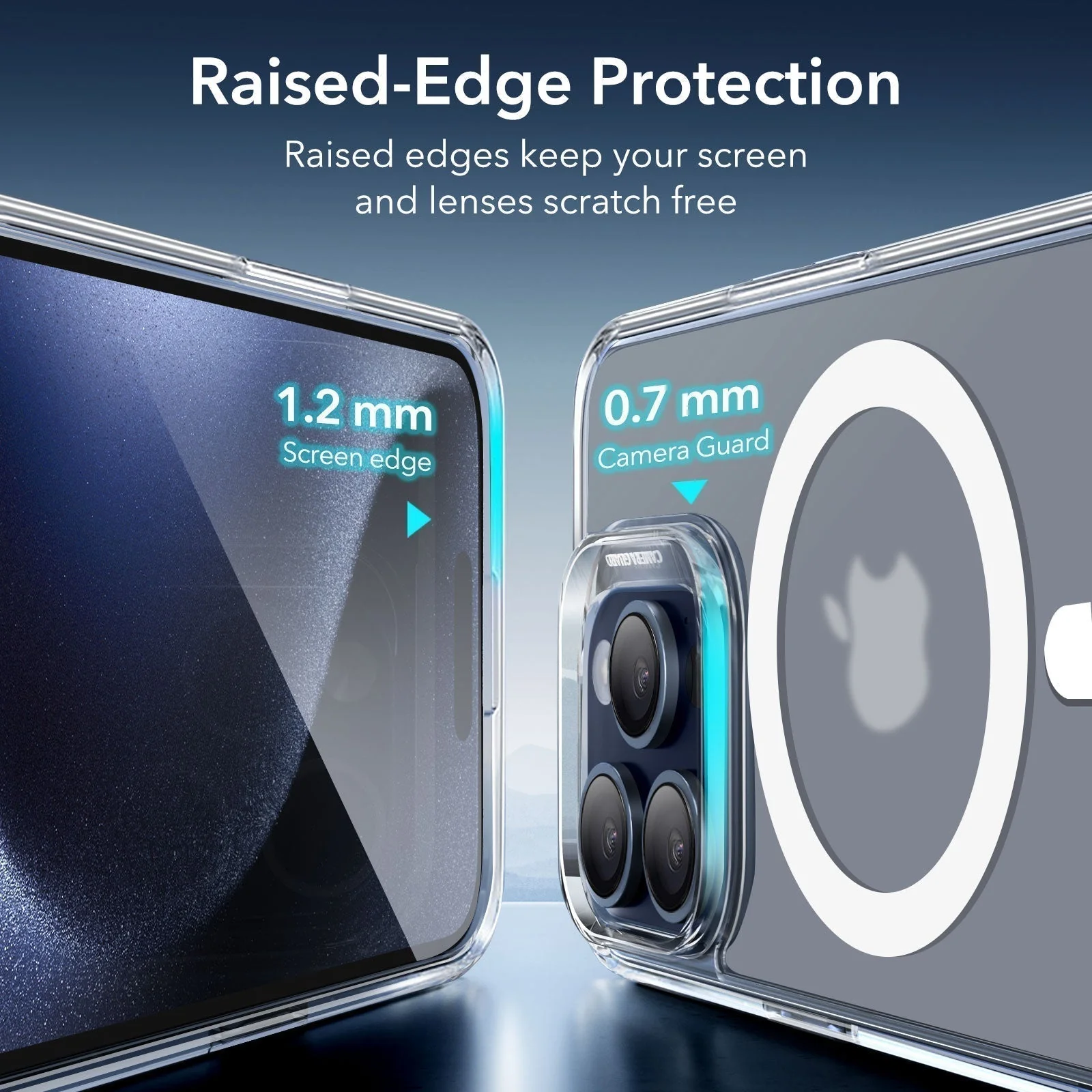 iPhone 15 Pro Classic Hybrid Case (HaloLock) - Clear Dark Blue - Image 4