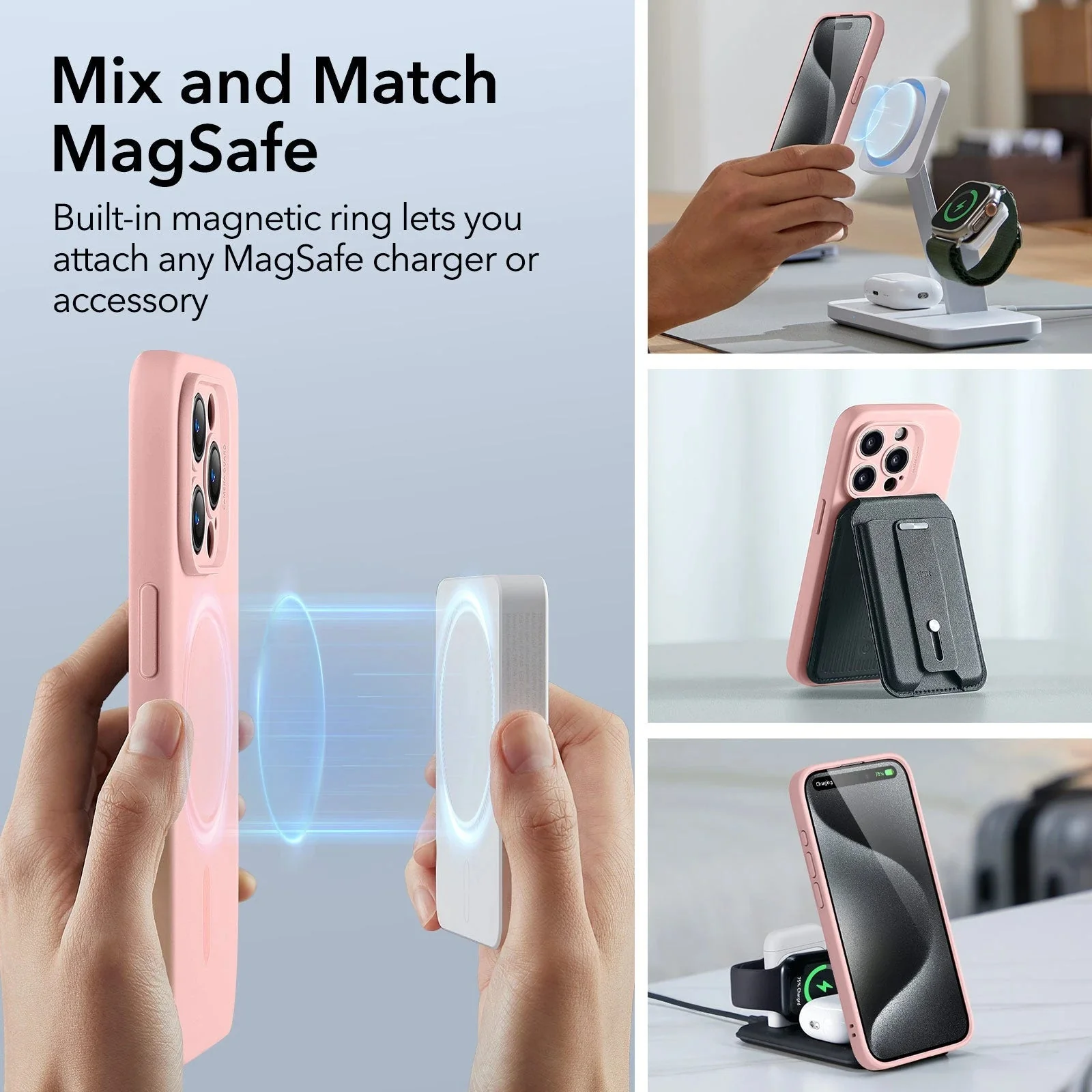 iPhone 15 Pro Cloud Soft Case (HaloLock) - Pink - Image 7