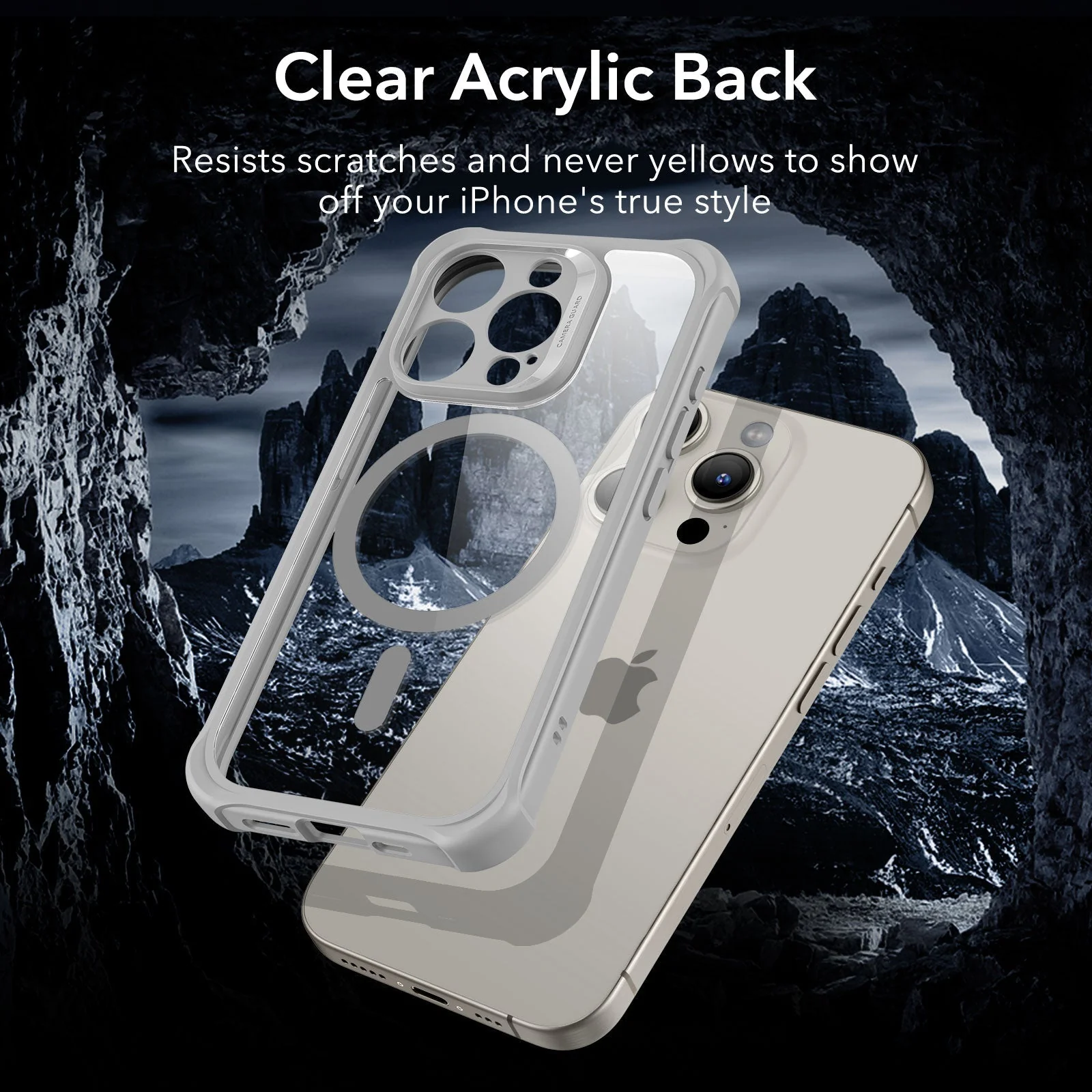 iPhone 15 Pro Max Armor Tough Case (HaloLock) - Clear Grey - Image 7