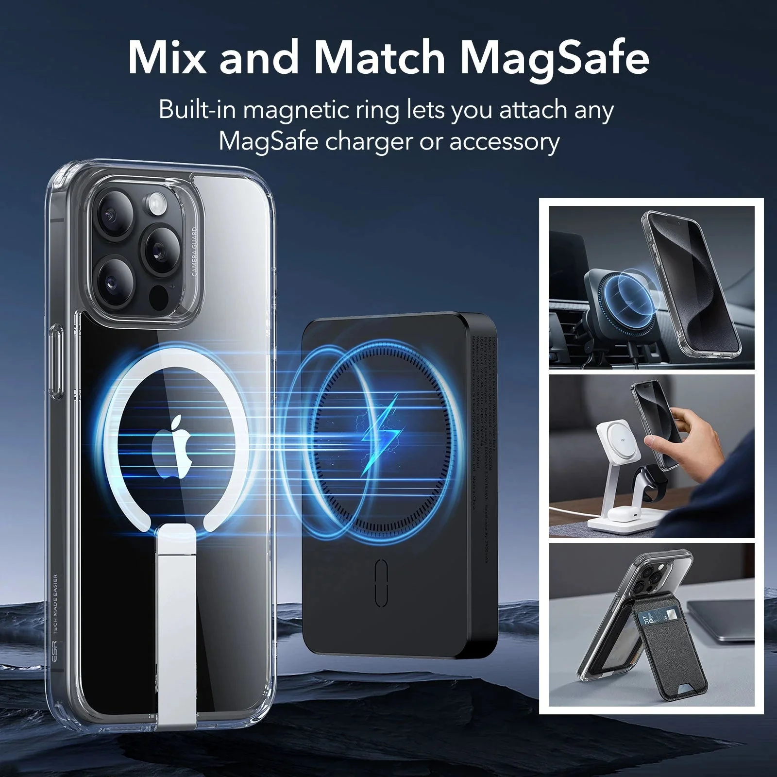 iPhone 15 Pro Max Boost Flickstand Case (HaloLock) - Clear - Image 5