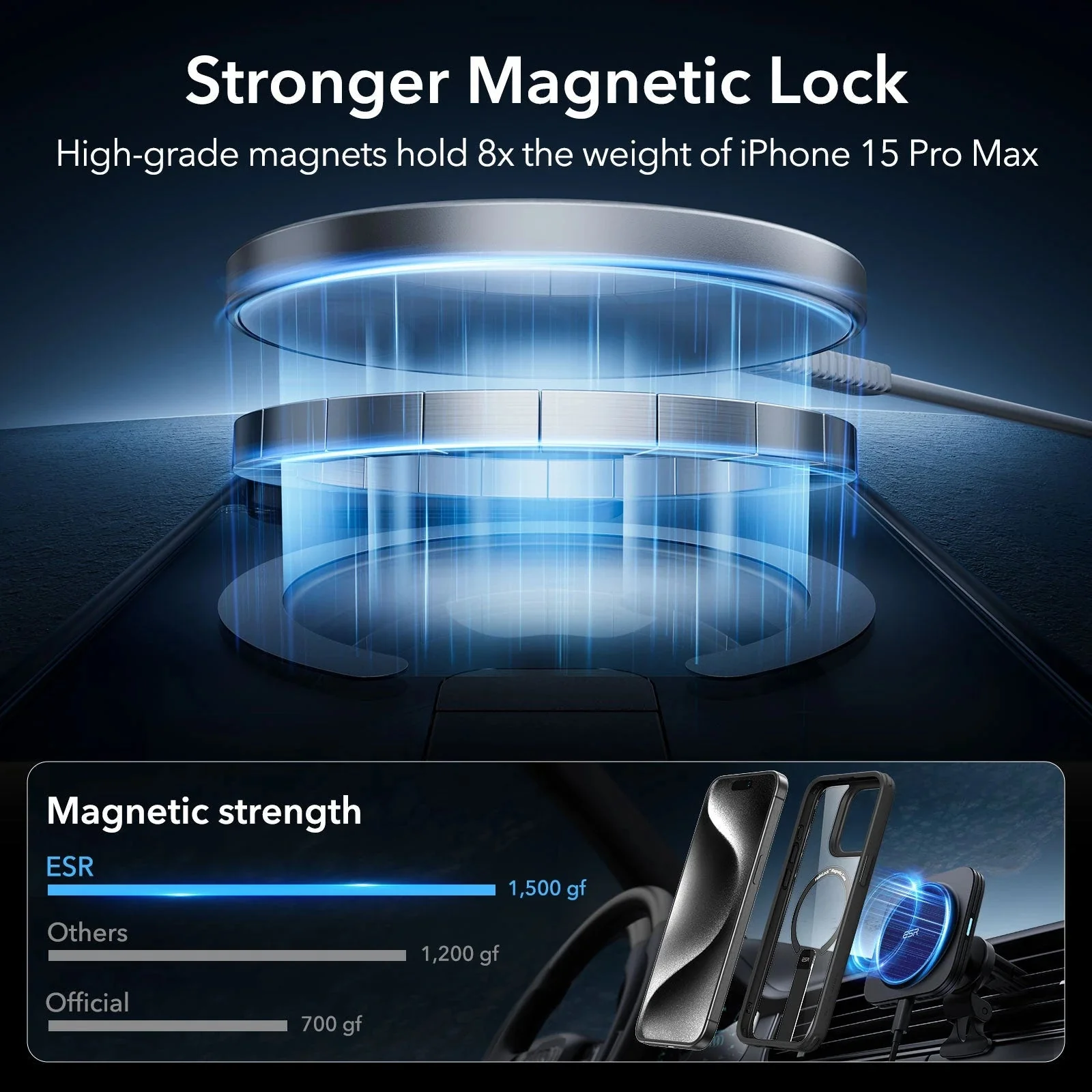 iPhone 15 Pro Max Boost Flickstand Case (HaloLock) - Clear Black - Image 3