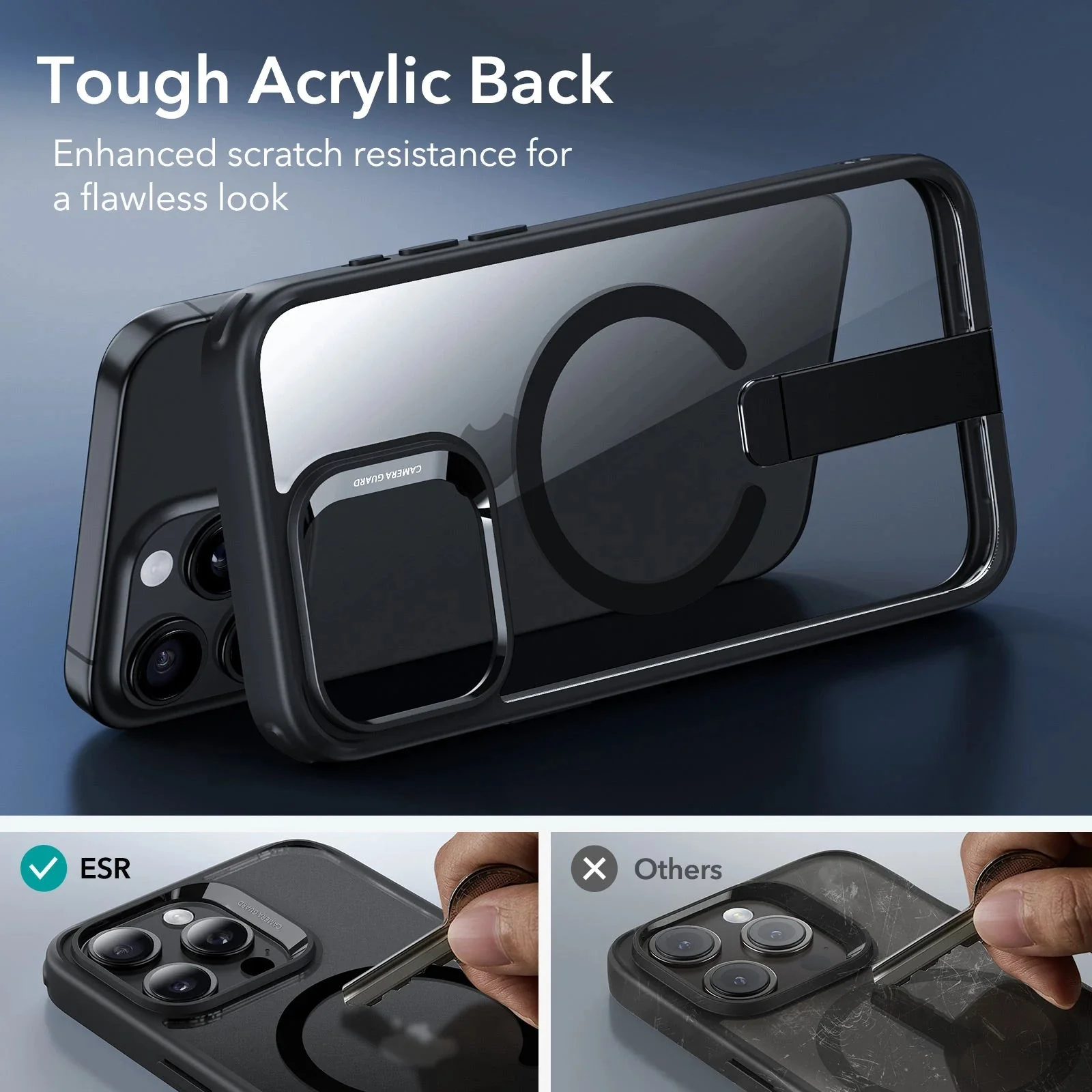 iPhone 15 Pro Max Boost Flickstand Case (HaloLock) - Clear Black - Image 7