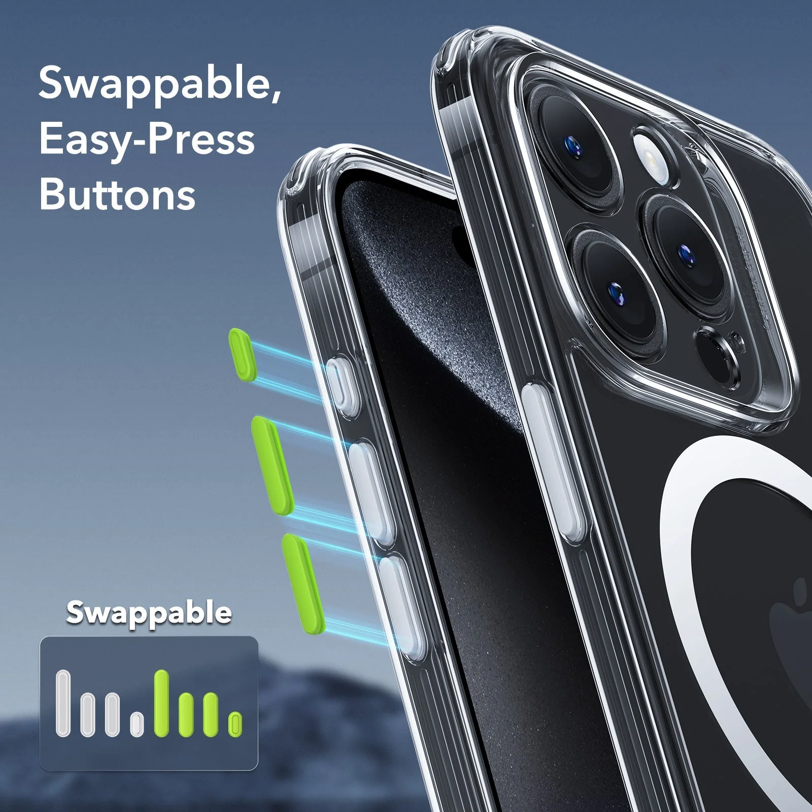 iPhone 15 Pro Max Classic Pro Case (HaloLock) Set - Clear - Image 3