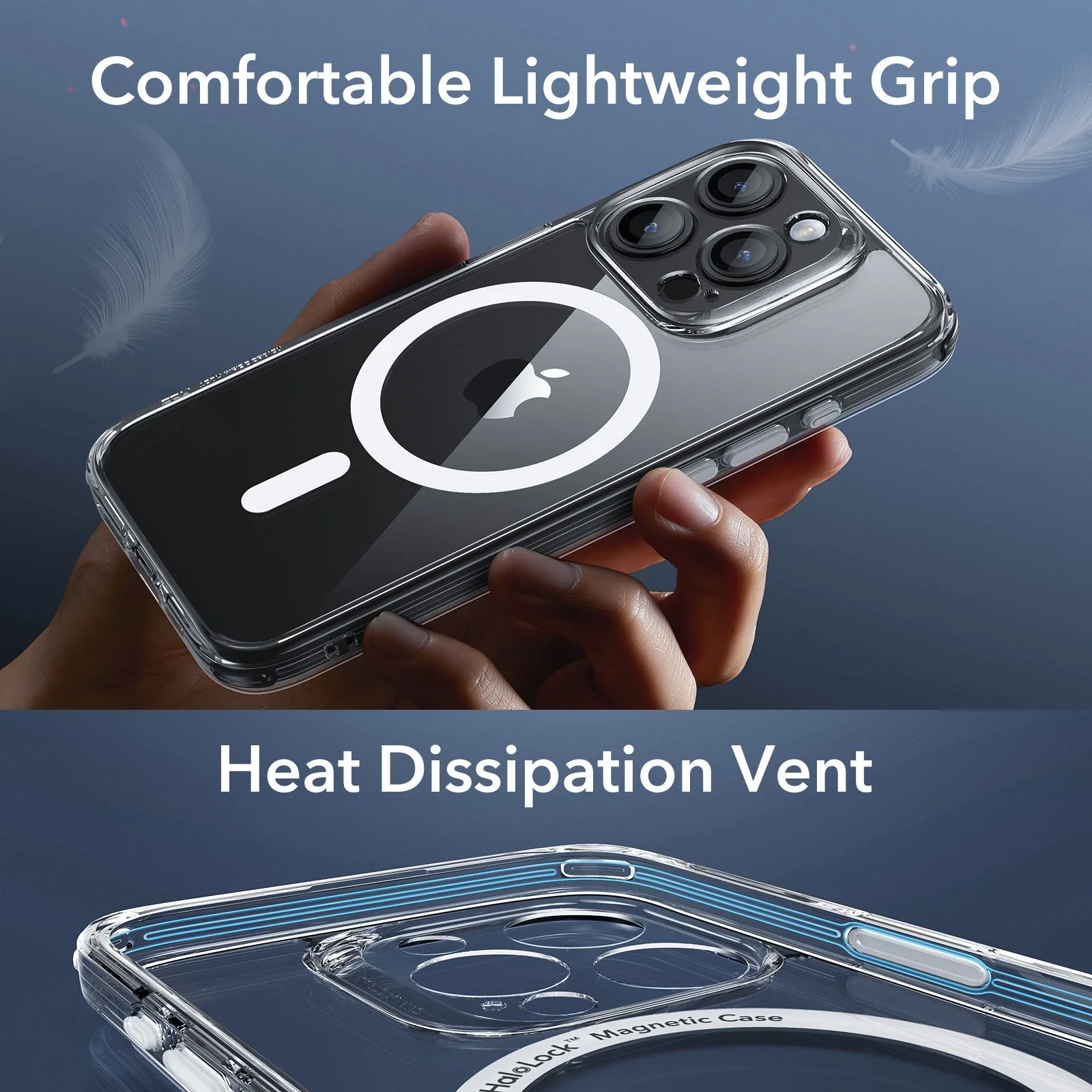iPhone 15 Pro Max Classic Pro Case (HaloLock) Set - Clear - Image 6