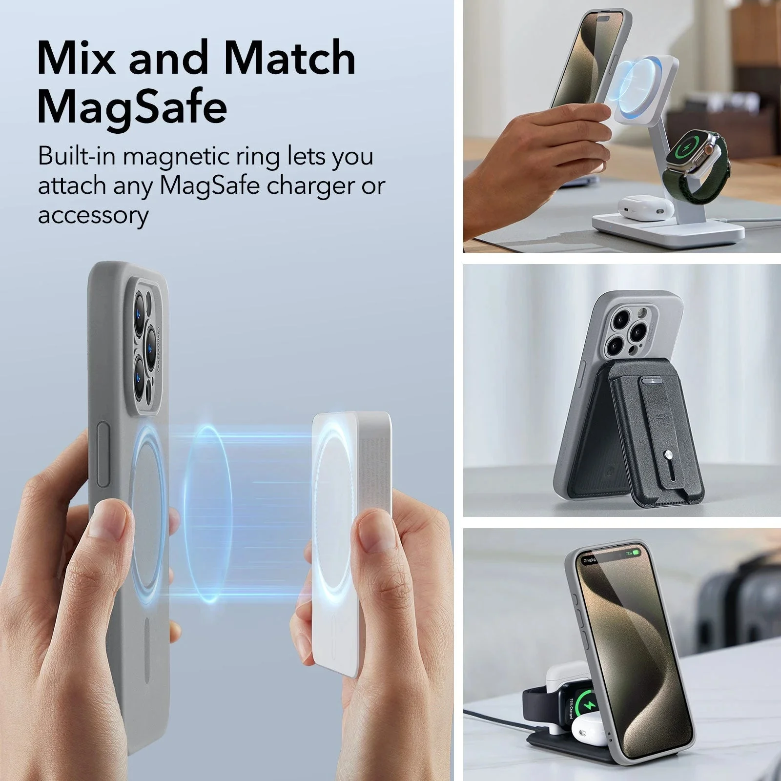 iPhone 15 Pro Max Cloud Soft Case (HaloLock) - Grey - Image 7
