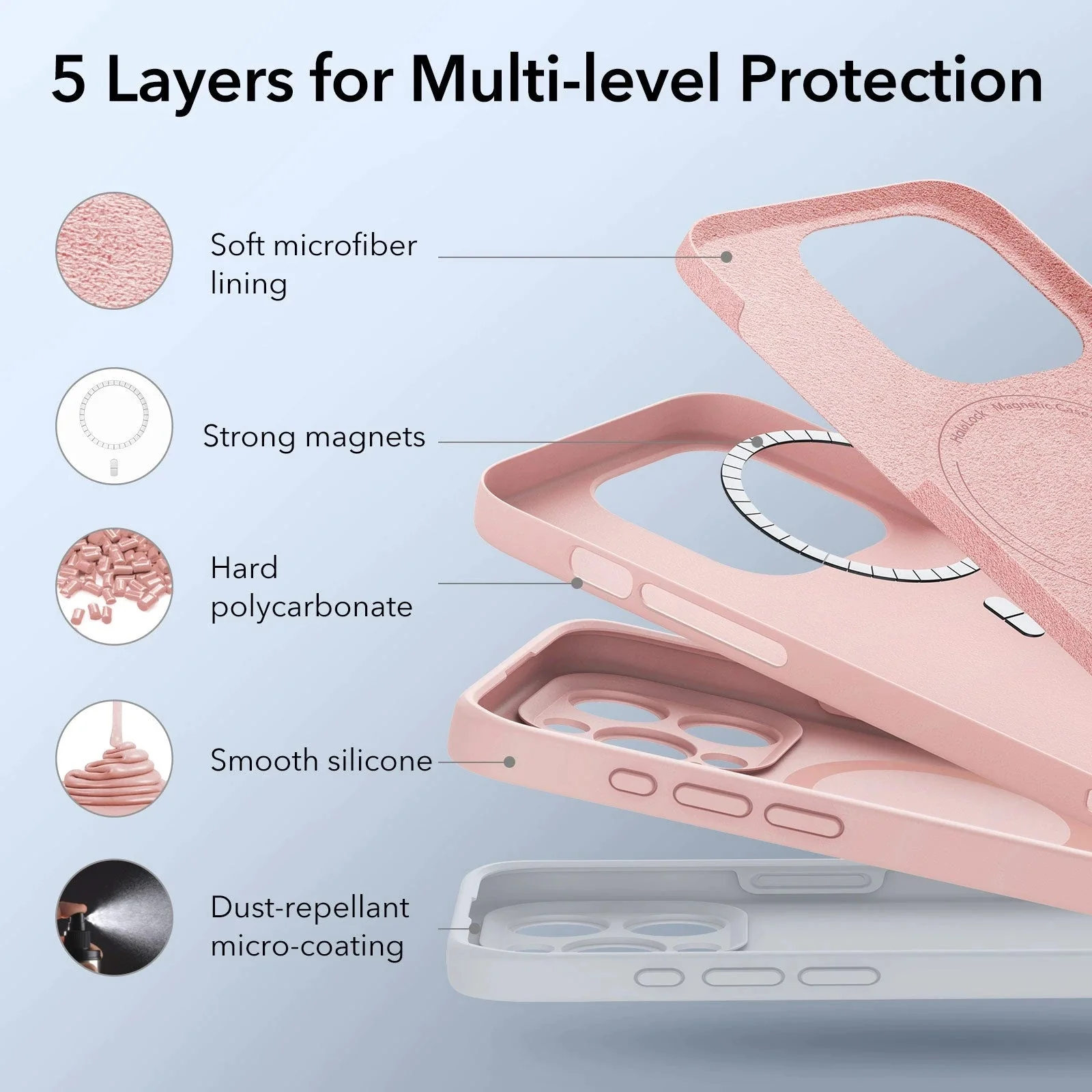 iPhone 15 Pro Max Cloud Soft Case (HaloLock) - Pink - Image 5