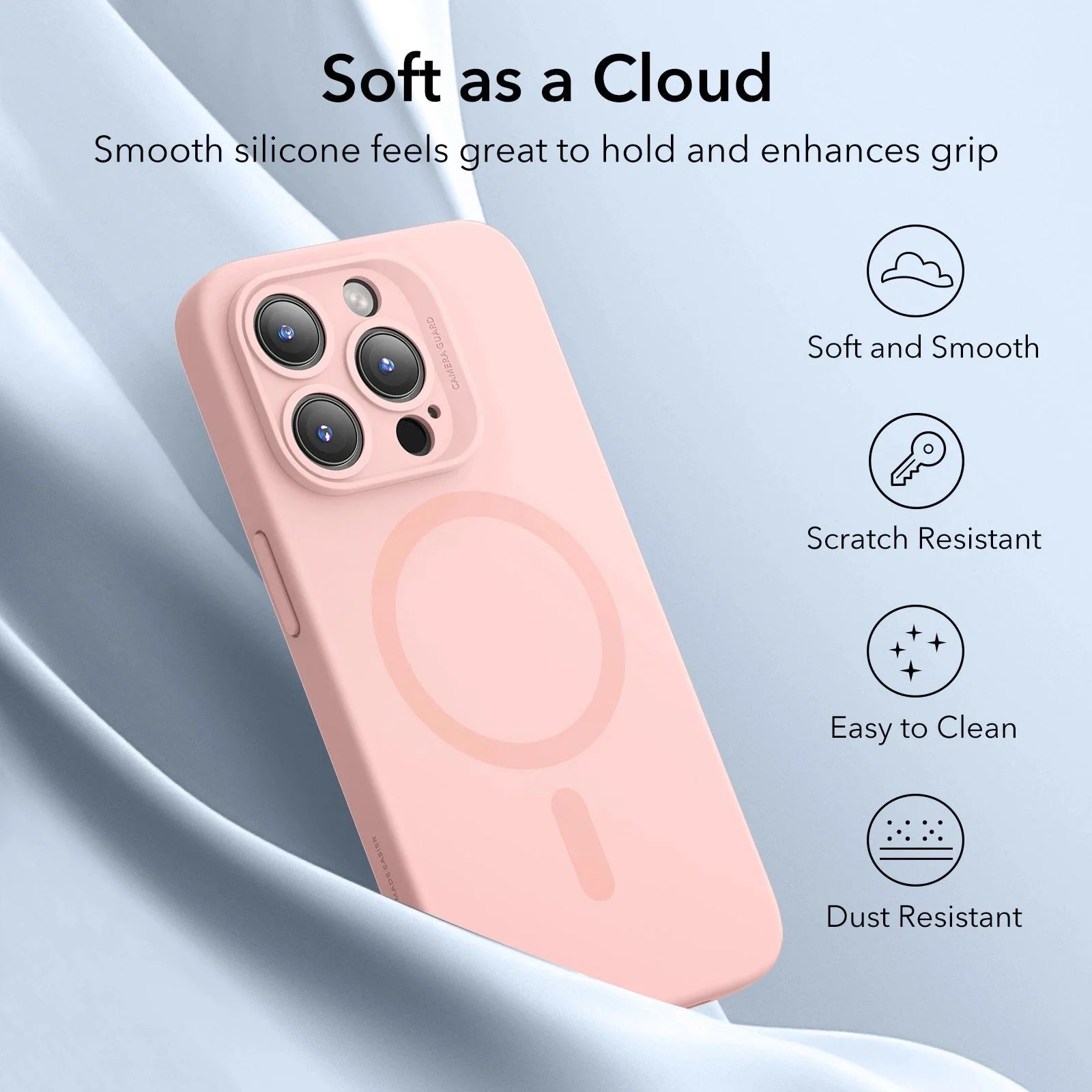 iPhone 15 Pro Max Cloud Soft Case (HaloLock) - Pink - Image 6