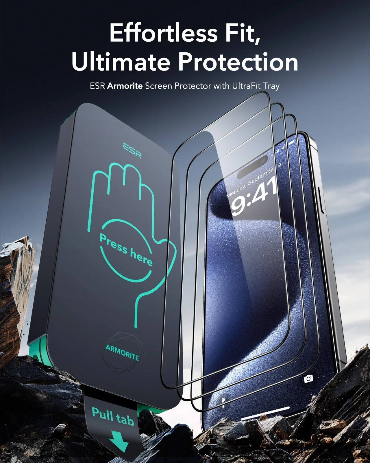 iPhone 15 Pro UltraFit Armorite Screen Protector - 3 Pack - Image 2