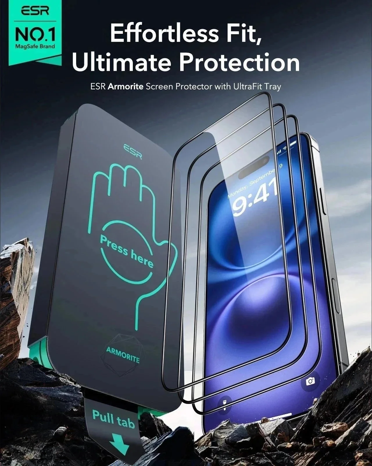 iPhone 16 Classic Hybrid Magnetic Case (Camera Control) & Screen Protection Bundle - Clear Blue - Image 9