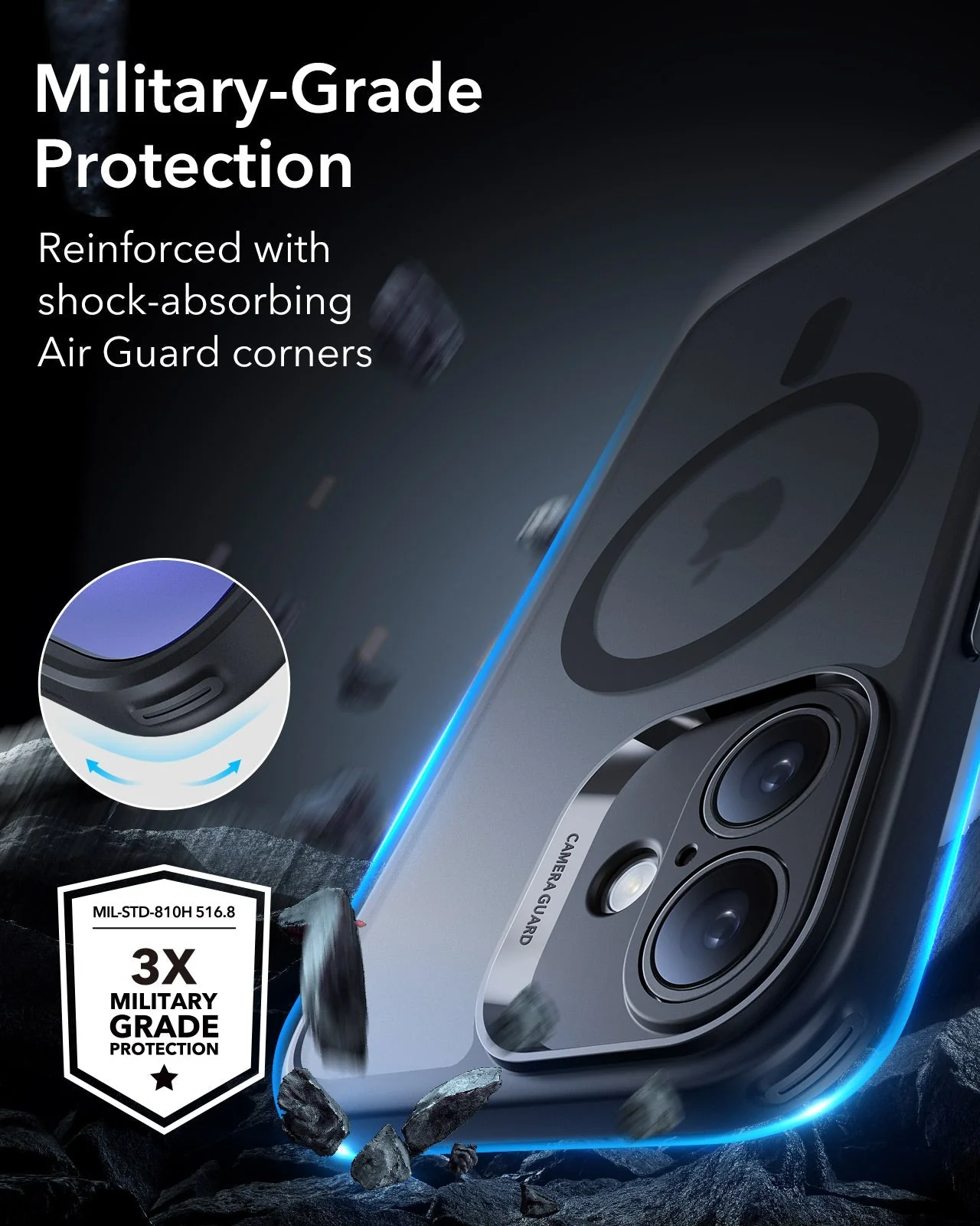 iPhone 16 Classic Pro Case (HaloLock) Set - Frosted Blue - Image 4