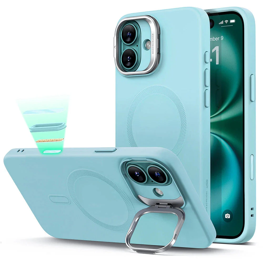 iPhone 16 Cloud Soft Magnetic Case (Camera Control, Stash Stand) - Teal