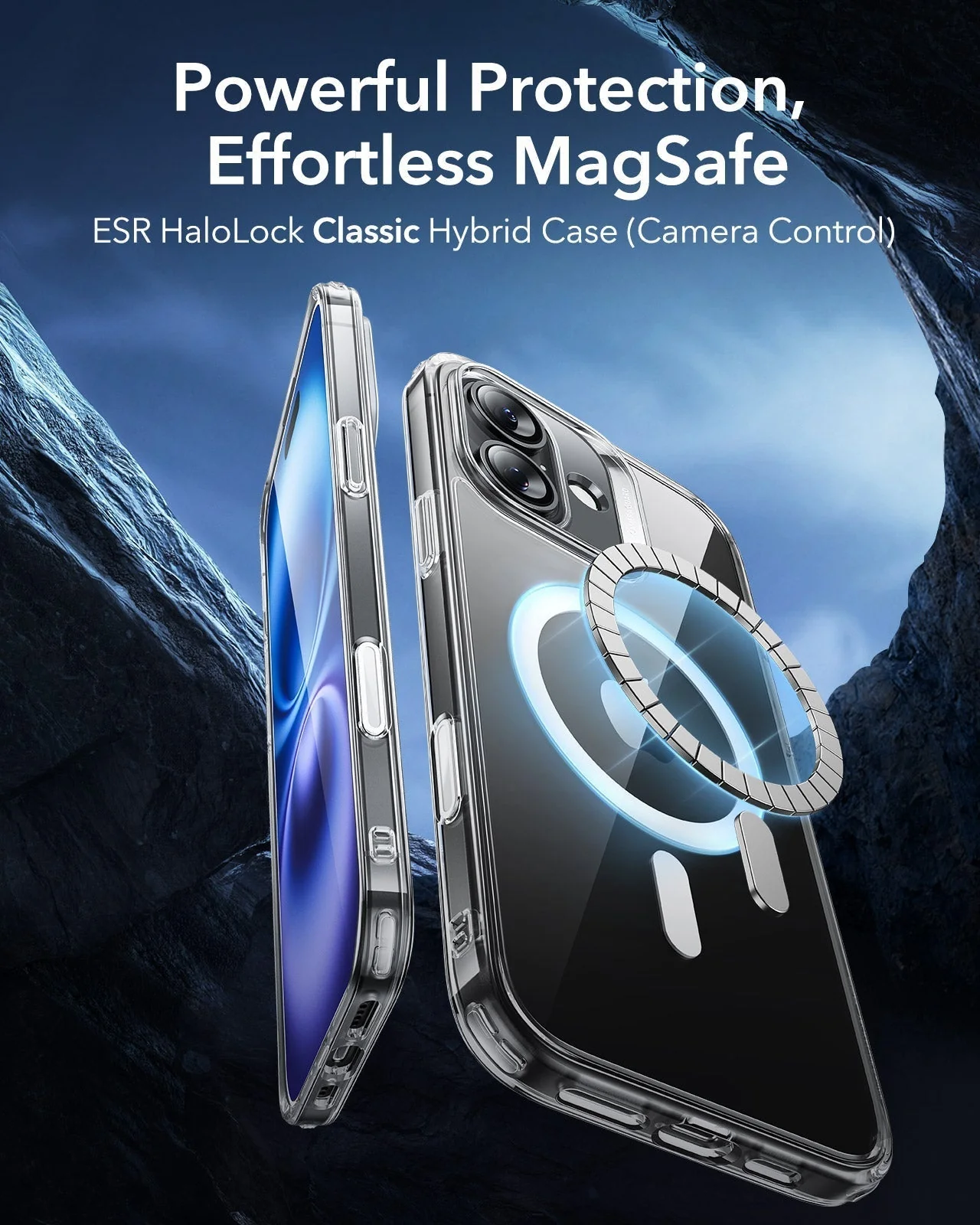 iPhone 16 HaloLock Classic Hybrid Case (Camera Control) - Clear - Image 2