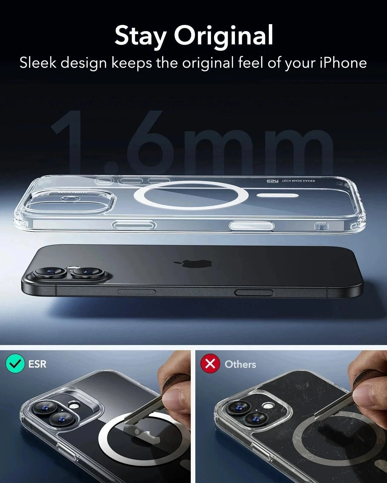 iPhone 16 HaloLock Classic Hybrid Case (Camera Control) - Frosted Black - Image 9