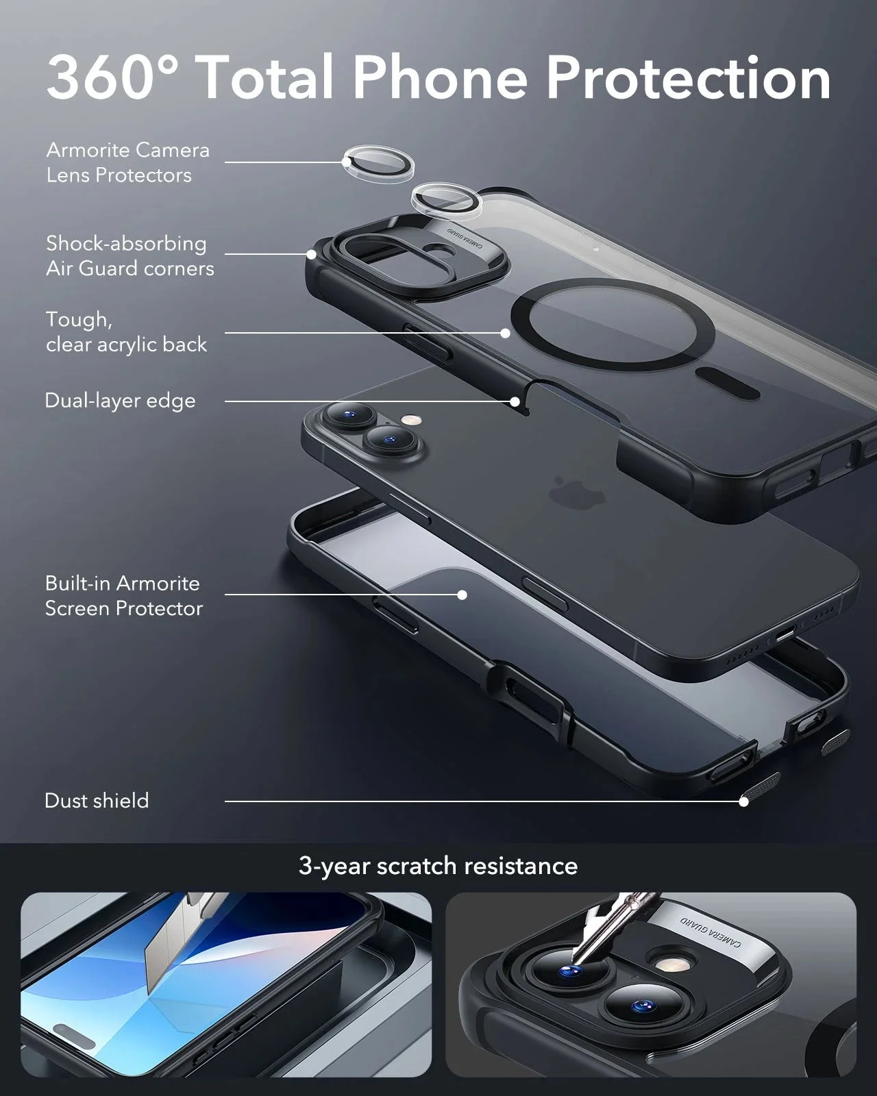 iPhone 16 Plus Armor Tough Case (HaloLock) - Clear Green - Image 3