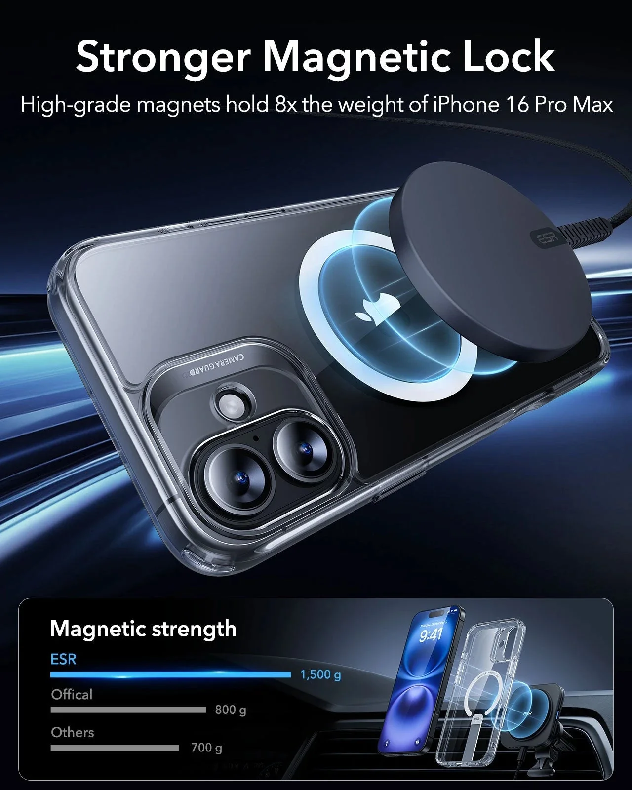 iPhone 16 Plus Boost Flickstand Case (HaloLock) - Clear Blue - Image 3