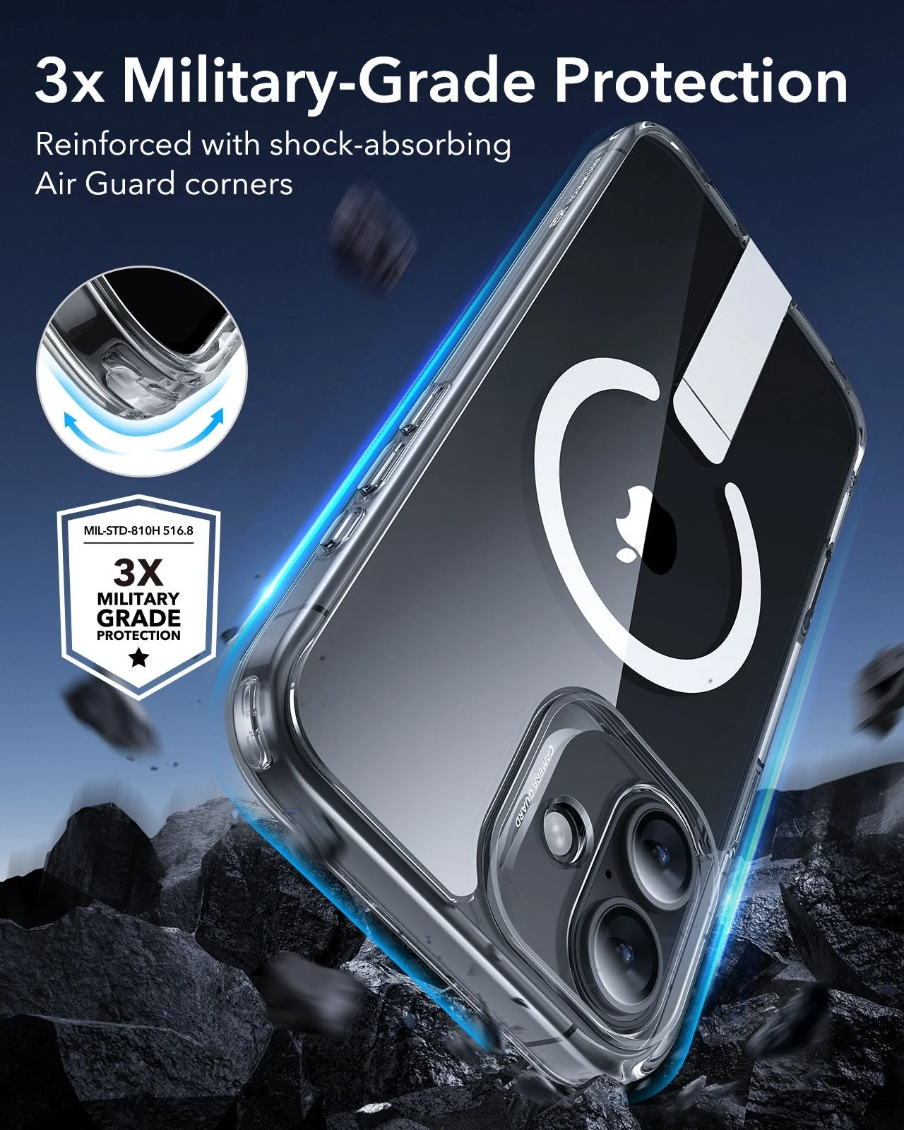 iPhone 16 Plus Boost Flickstand Case (HaloLock) - Clear Blue - Image 4