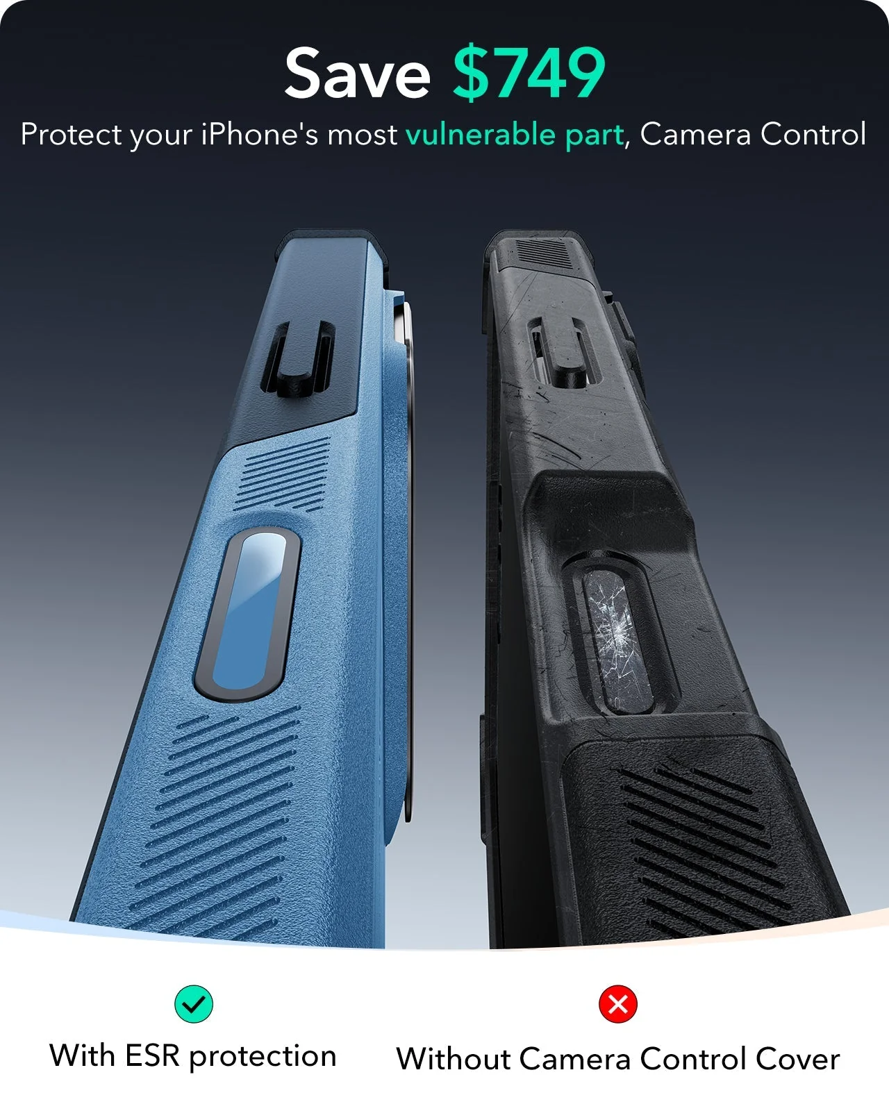 iPhone 16 Plus Cyber Tough Magnetic Case (Camera Control, Stash Stand) - Light Blue - Image 2