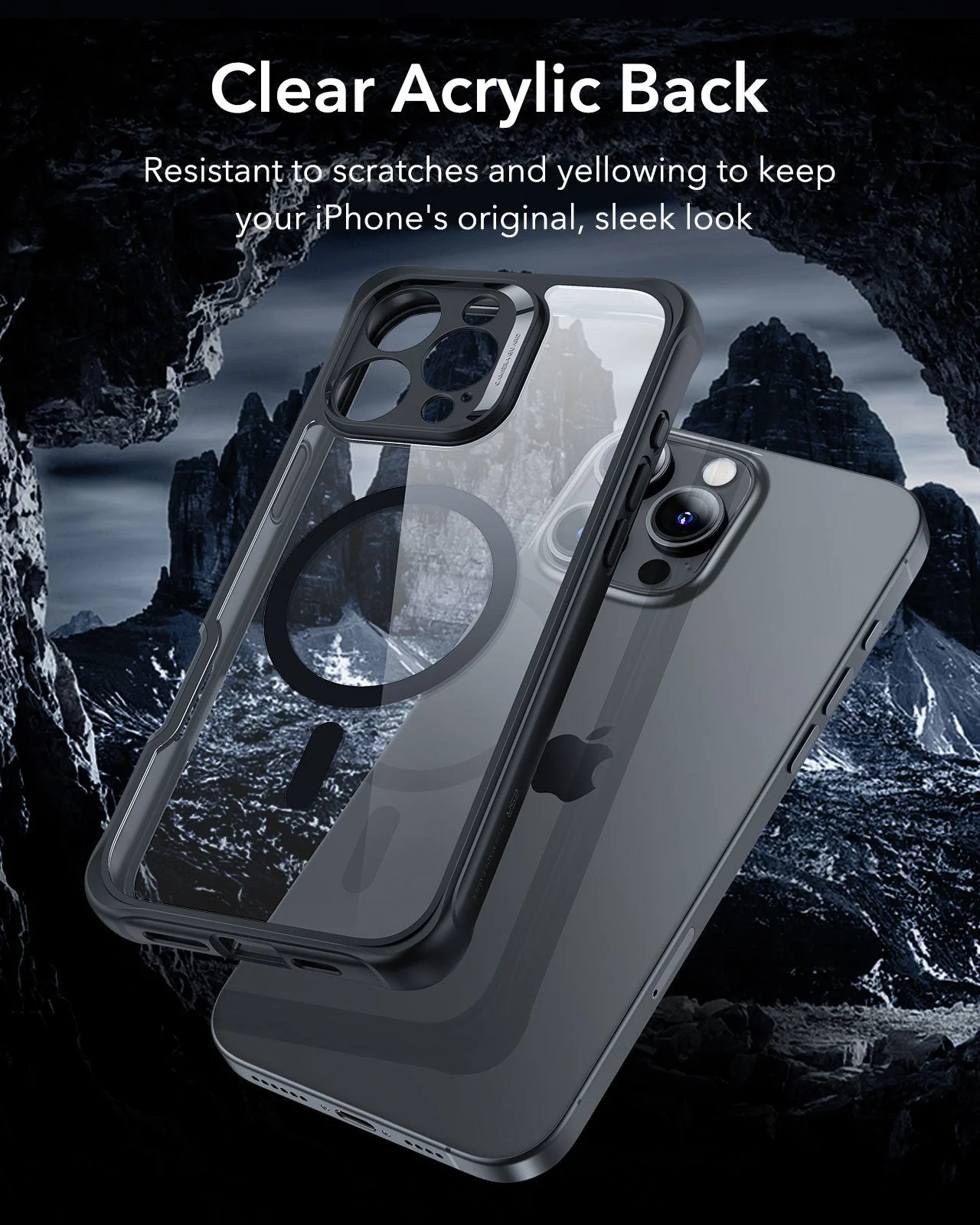 iPhone 16 Pro Armor Tough Case (HaloLock) - Clear Black - Image 8