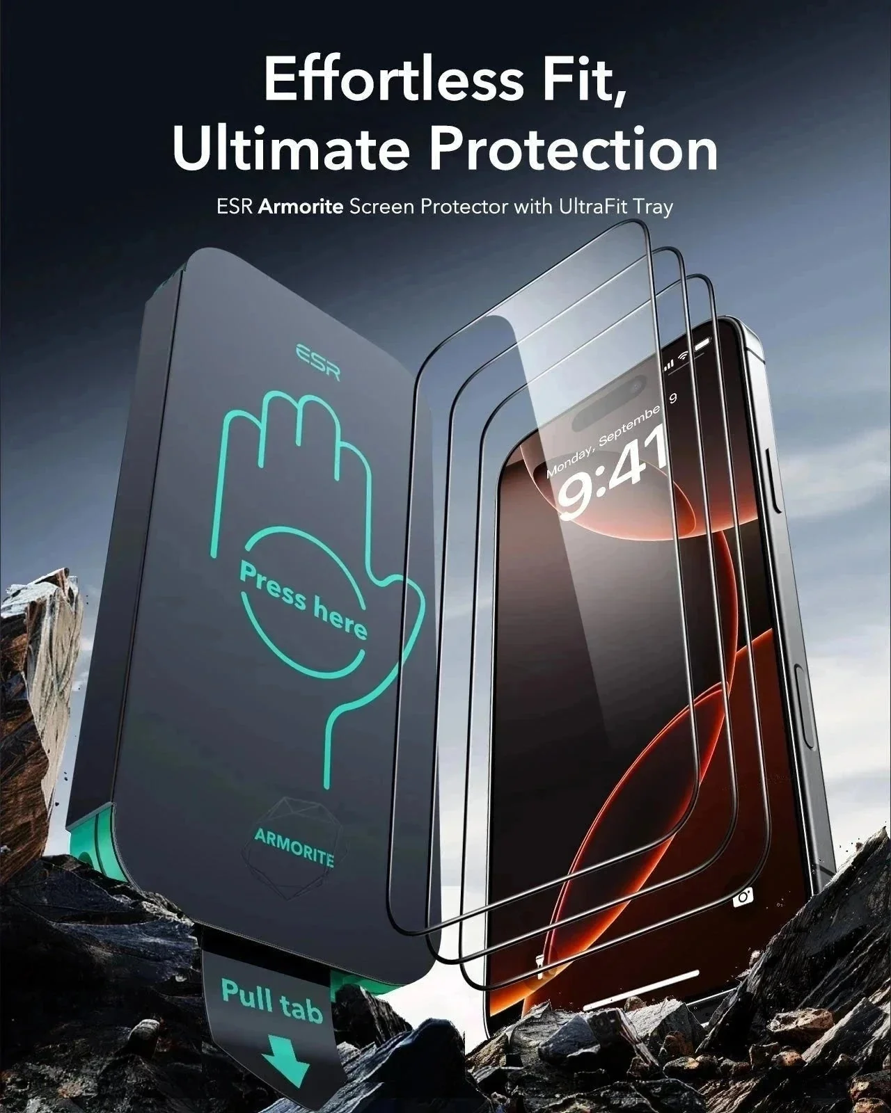 iPhone 16 Pro Classic Hybrid Magnetic Case (Camera Control) & Screen Protection Bundle - Clear Grey - Image 9