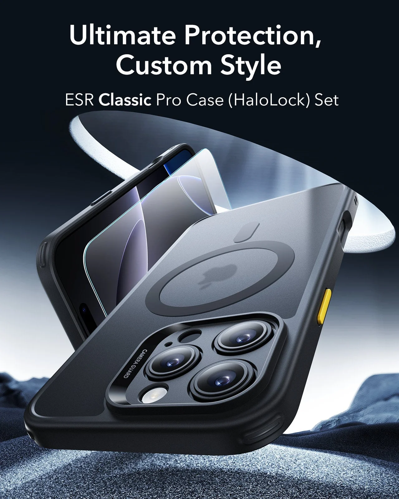 iPhone 16 Pro Classic Pro Case (HaloLock) Set - Frosted Grey - Image 2