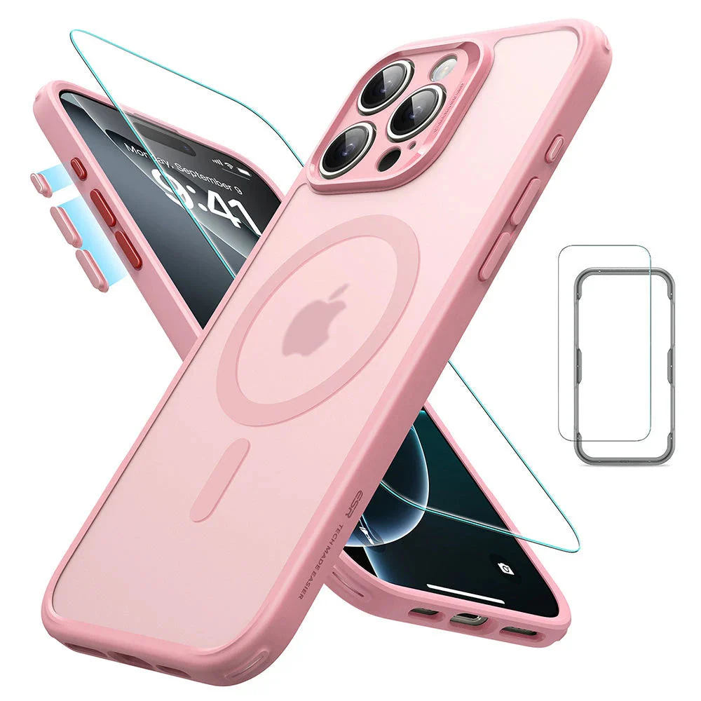 iPhone 16 Pro Classic Pro Case (HaloLock) Set - Frosted Pink