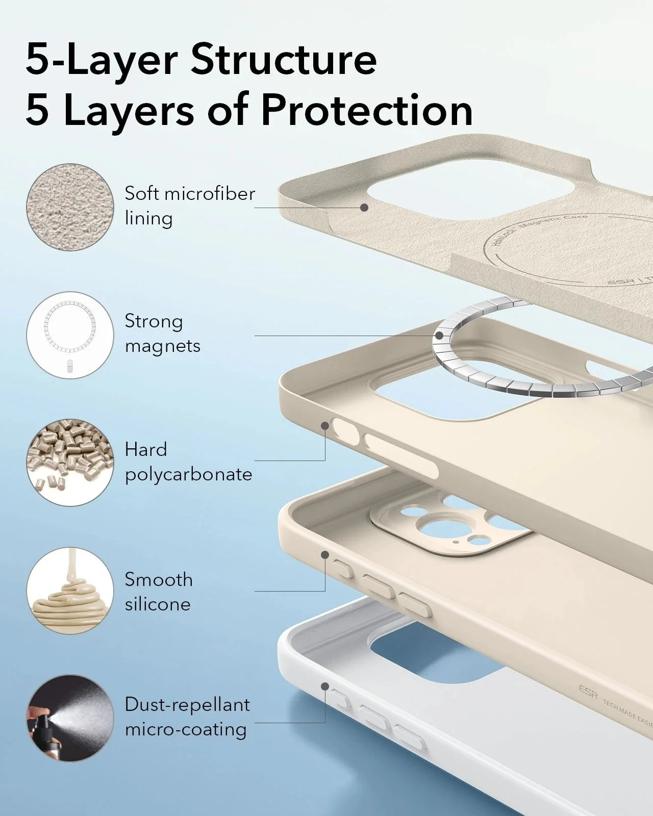 iPhone 16 Pro Cloud Soft Case (HaloLock) - Light Tan - Image 7