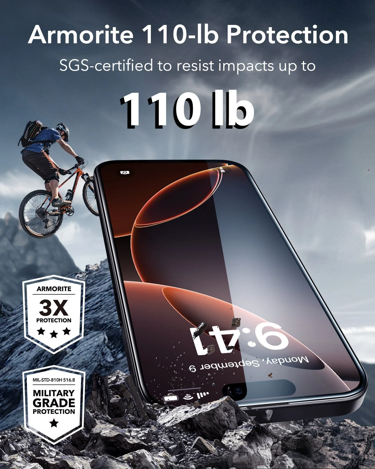 iPhone 16 Pro Cyber Tough Case with Stash Stand Protection Bundle - Black - Image 9