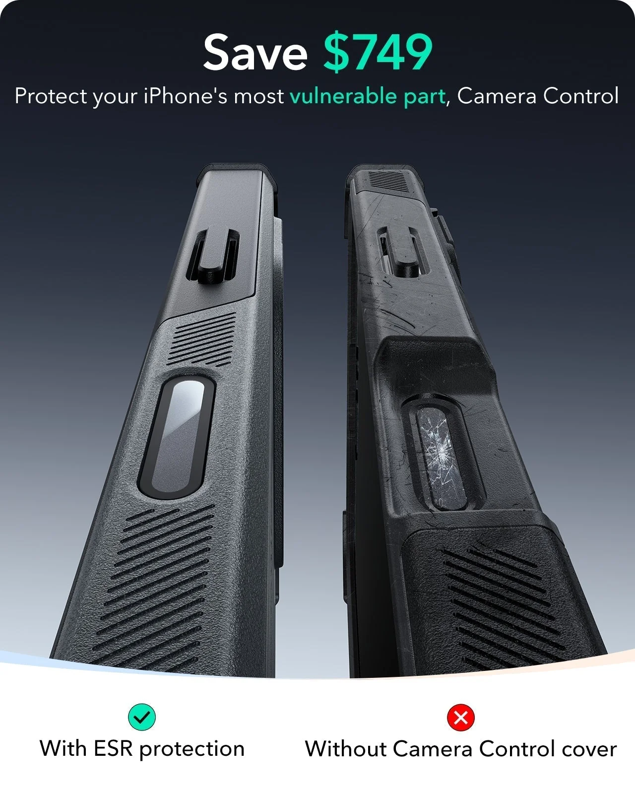 iPhone 16 Pro Cyber Tough Magnetic Case (Camera Control) - Grey - Image 3