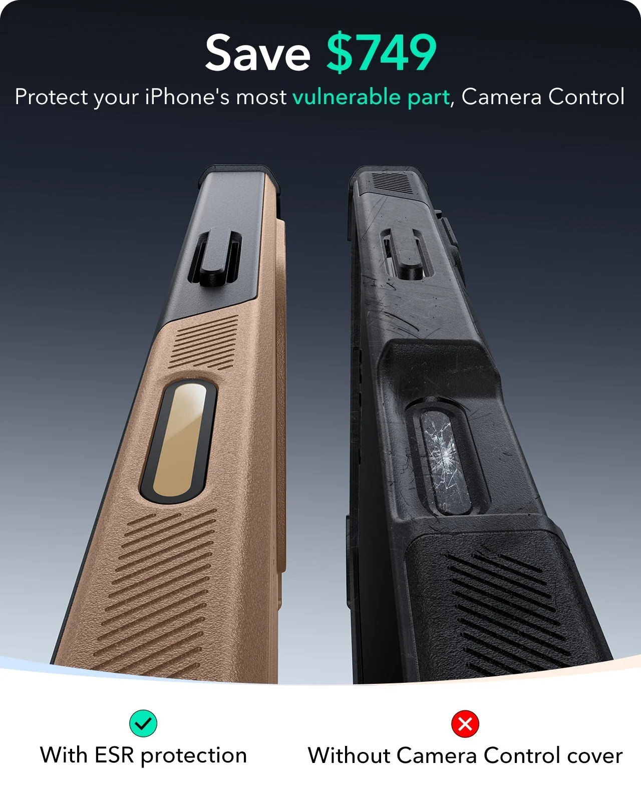 iPhone 16 Pro Cyber Tough Magnetic Case (Camera Control) - Desert Titanium - Image 3
