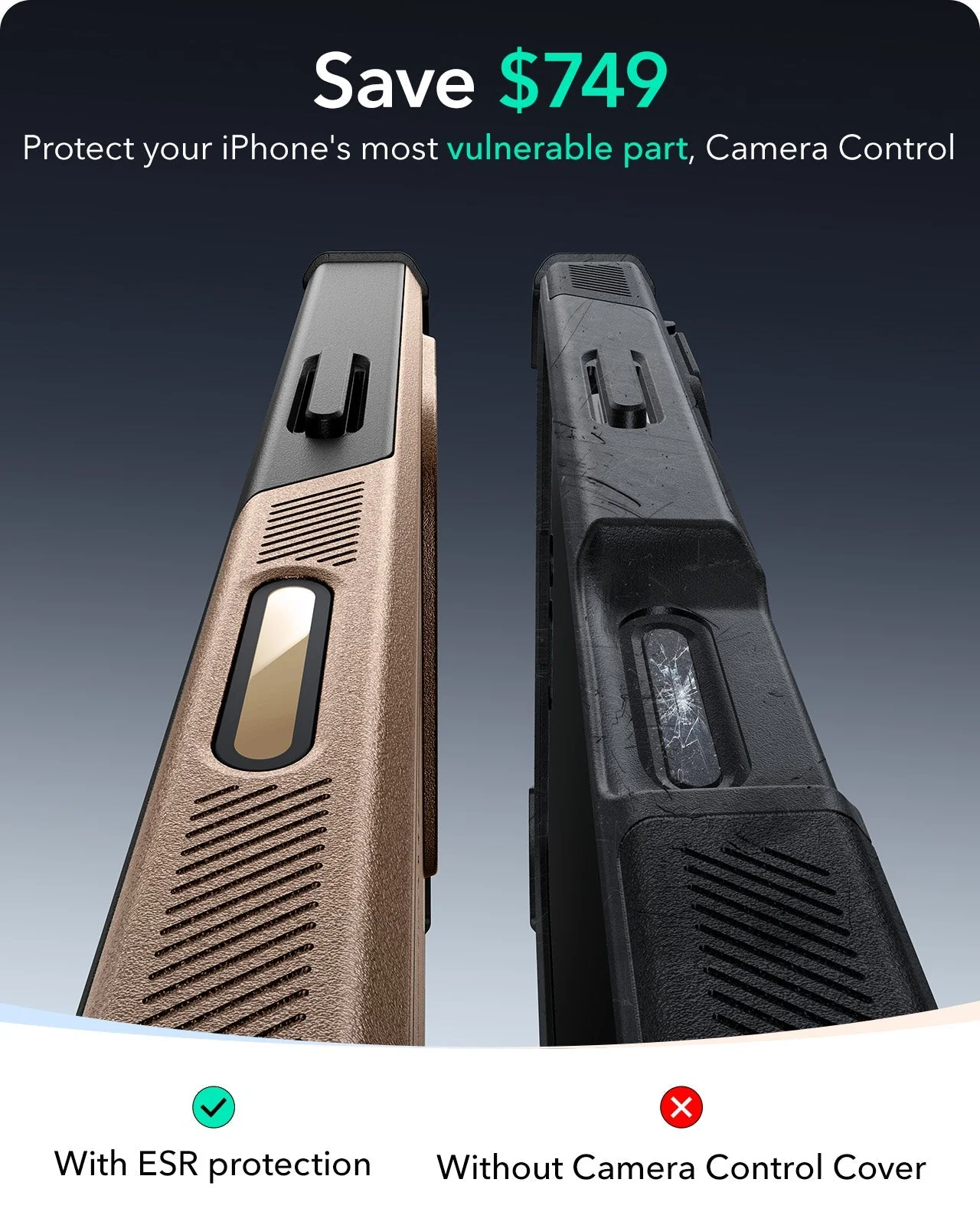 iPhone 16 Pro Cyber Tough Magnetic Case (Camera Control, Stash Stand) - Desert Titanium - Image 3