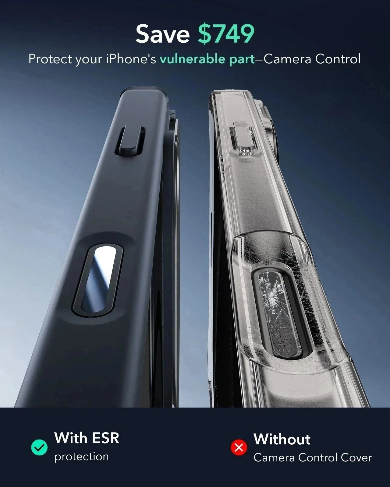 iPhone 16 Pro Max Armor Tough Magnetic Case (Camera Control, Stash Stand) - Clear Black - Image 3