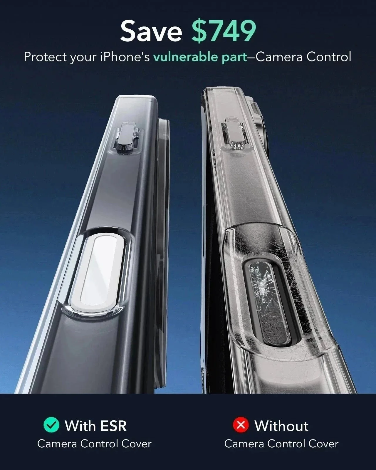 iPhone 16 Pro Max Classic Hybrid Magnetic Case (Camera Control) & Privacy Screen Protector Bundle - Clear - Image 4