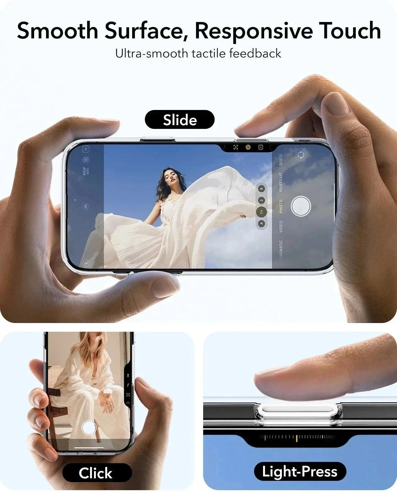 iPhone 16 Pro Max Classic Hybrid Magnetic Case (Camera Control, Stash Stand) & Privacy Screen Protector Bundle - Clear - Image 4