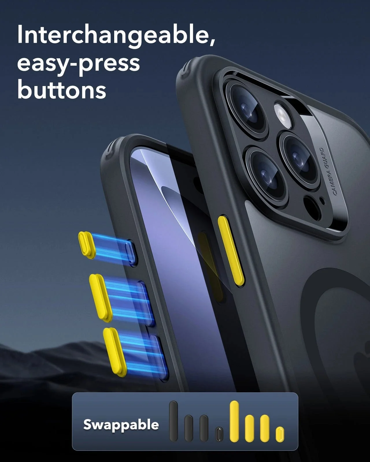 iPhone 16 Pro Max Classic Pro Case (HaloLock) Set - Frosted Black - Image 6