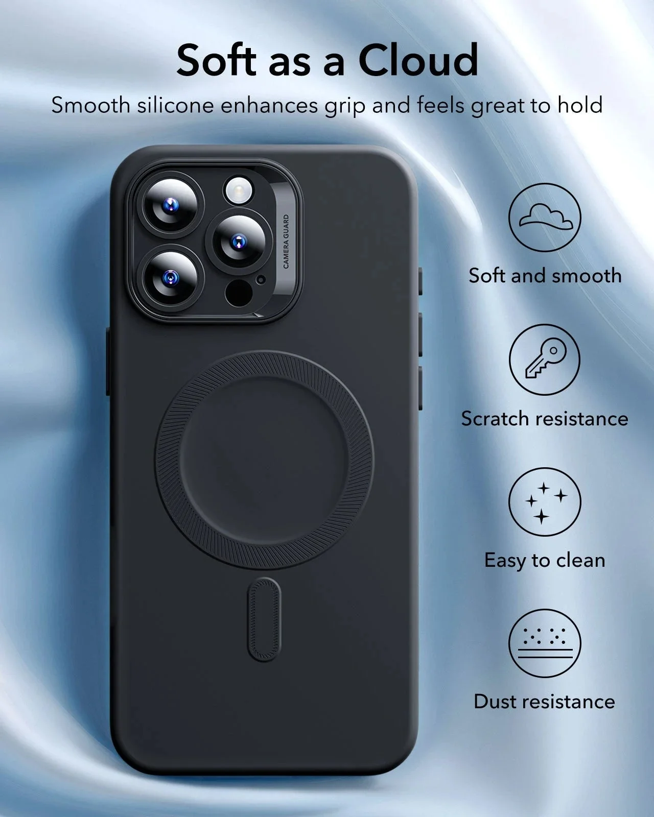 iPhone 16 Pro Max Cloud Soft Magnetic Case (Camera Control) - Black - Image 5