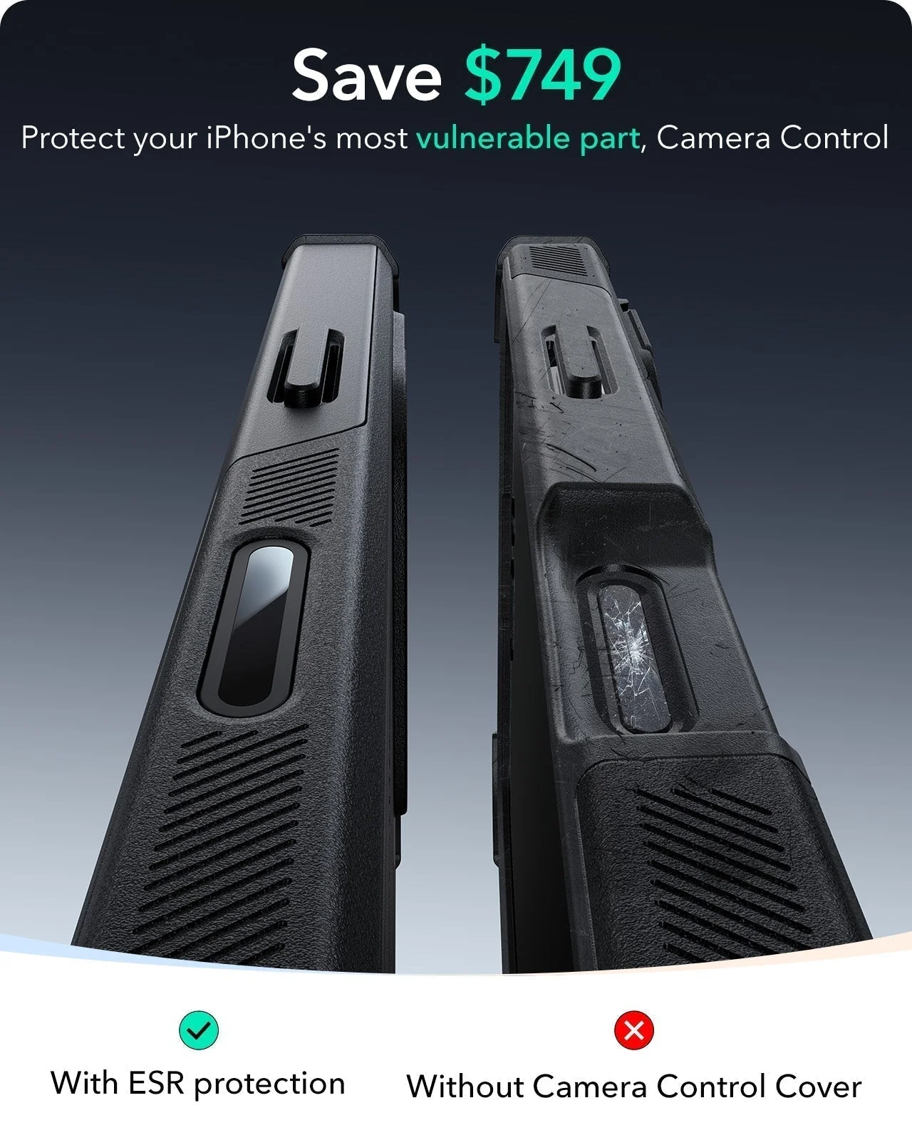 iPhone 16 Pro Max Cyber Tough Magnetic Case Privacy Protection Bundle (Camera Control, Stash Stand) - Black - Image 4